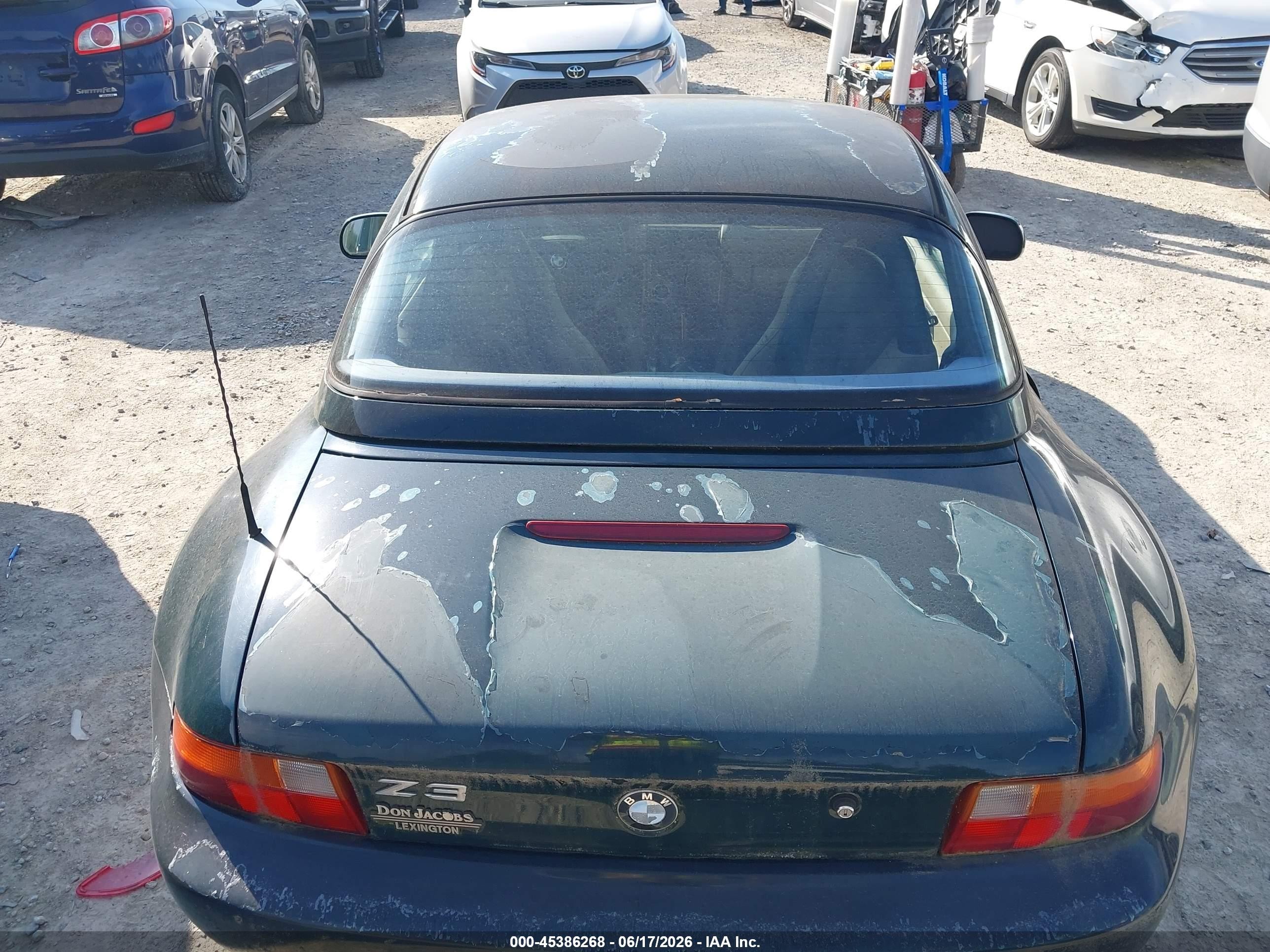 1998 Bmw Z3 2.8 Green vin: 4USCJ3325WLB62896