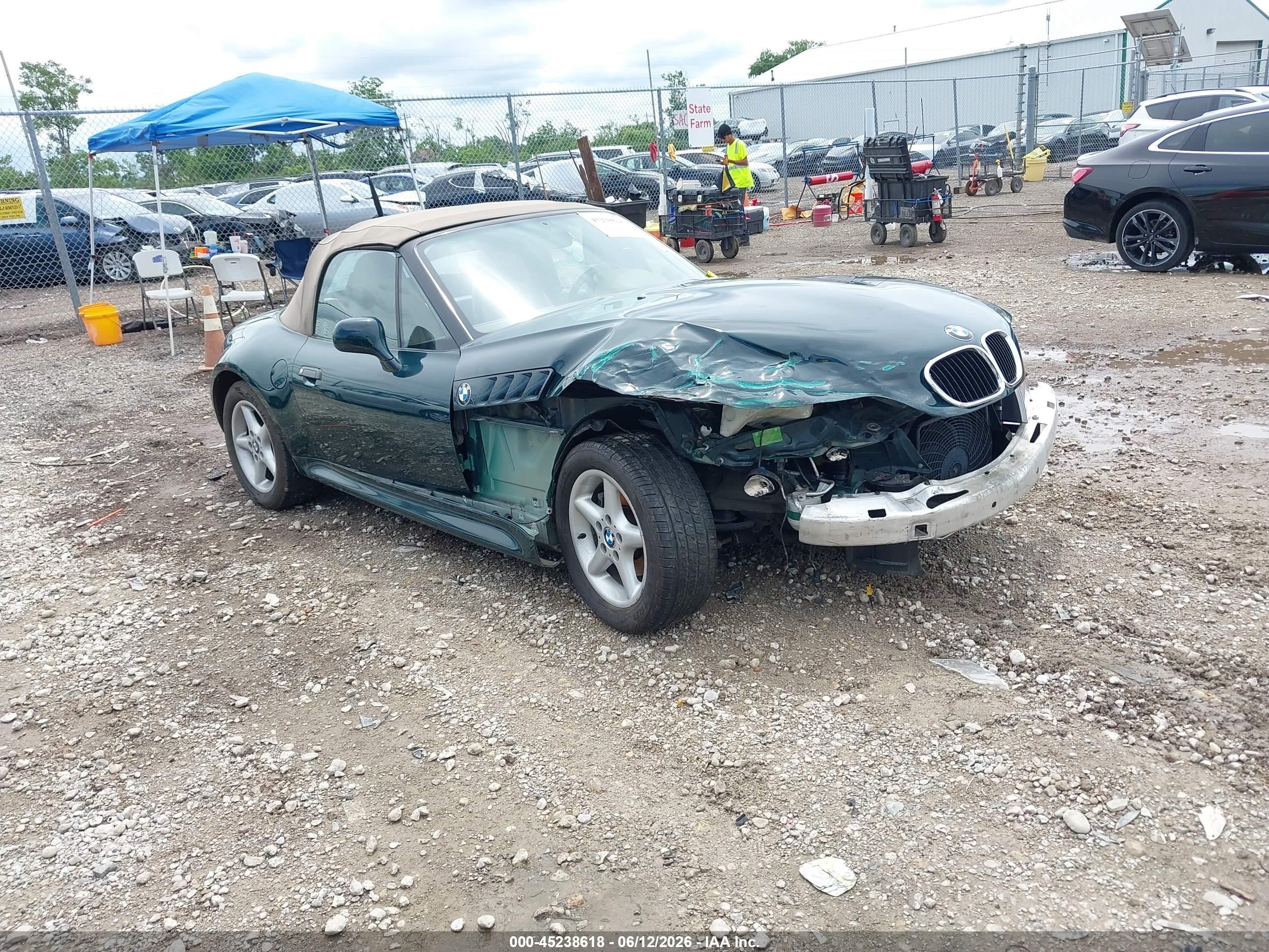 1997 Bmw Z3 2.8l Roadster Green vin: 4USCJ3326VLC04152
