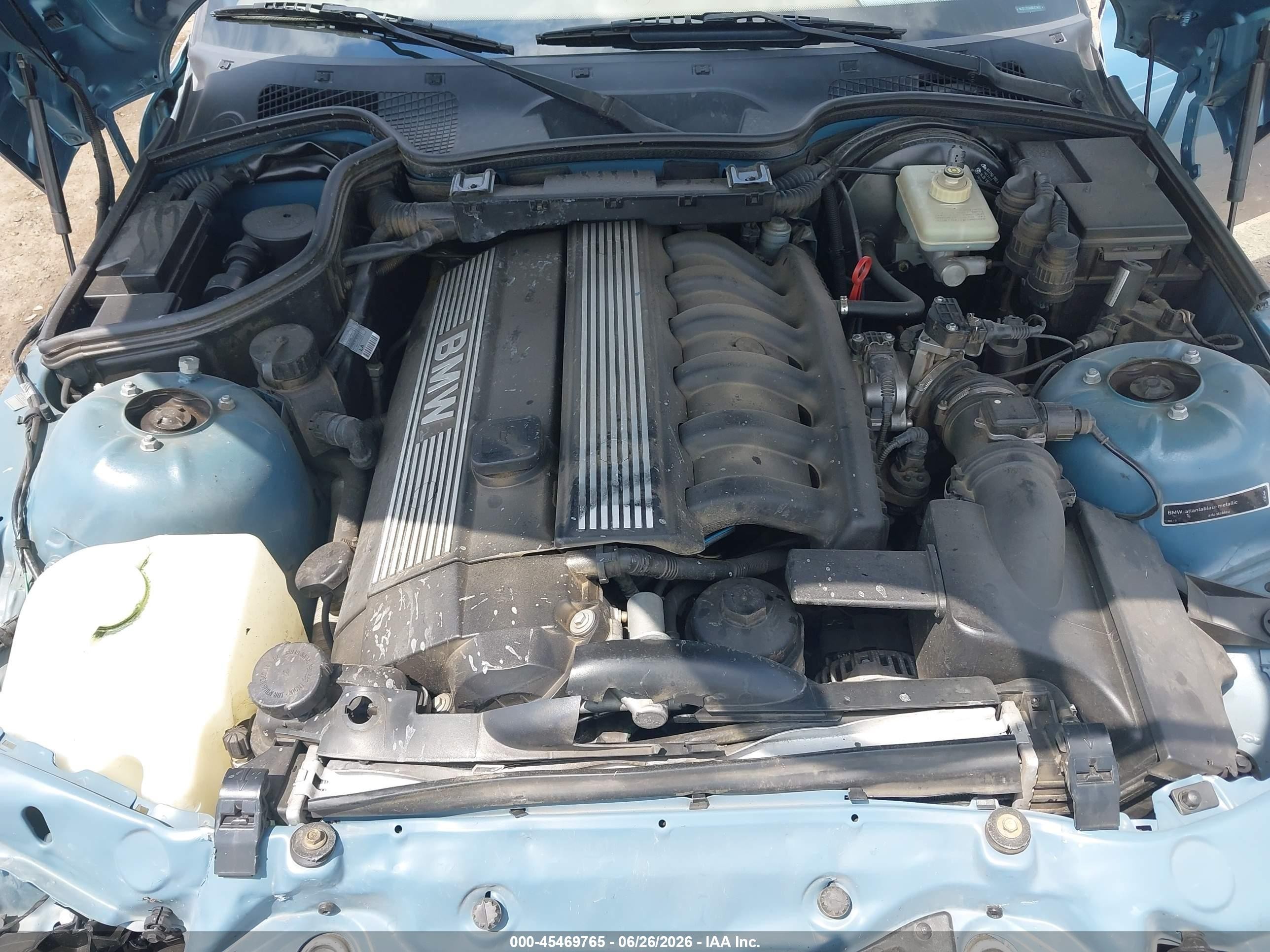 1998 Bmw Z3 2.8 Blue vin: 4USCJ3326WLC11653
