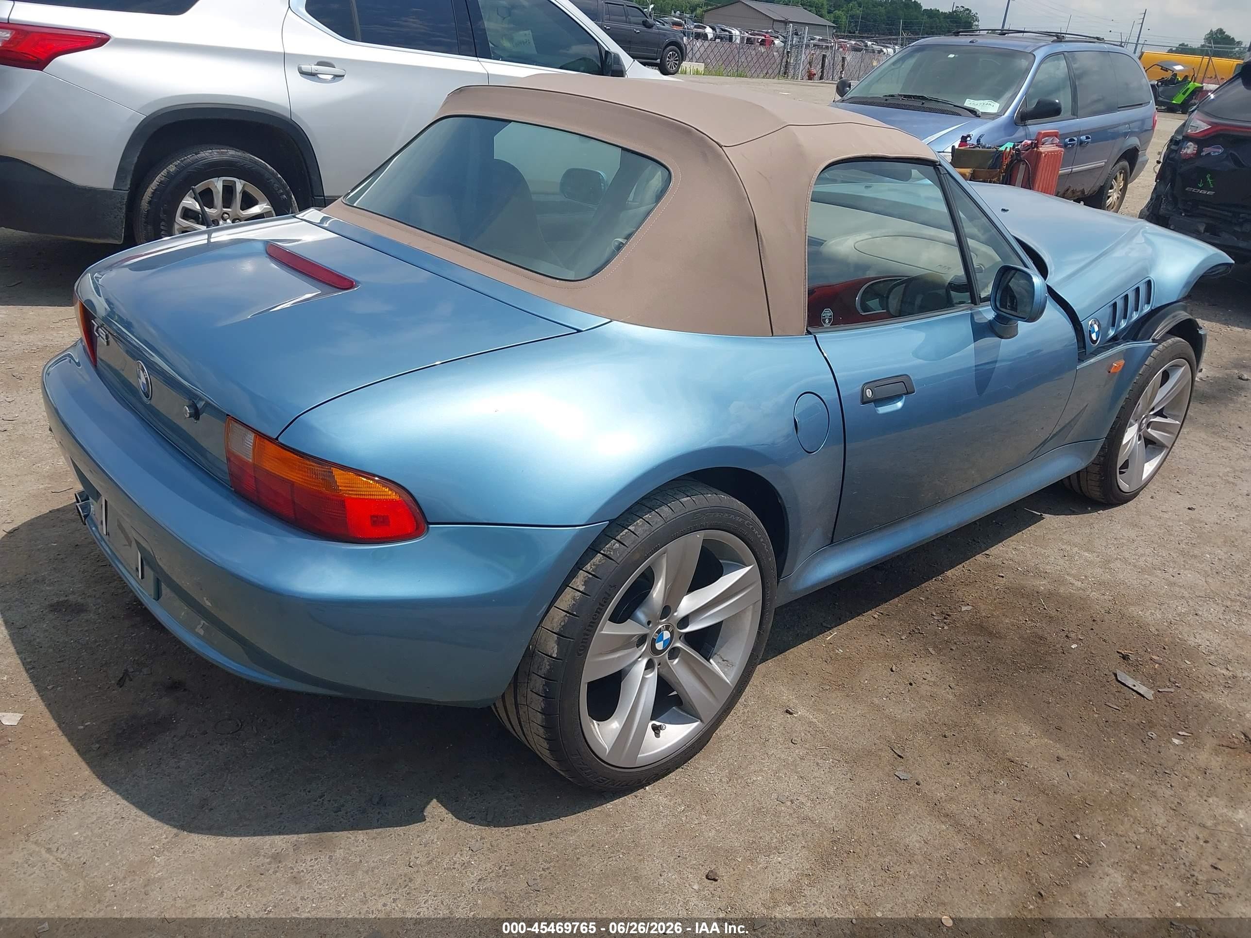 1998 Bmw Z3 2.8 Blue vin: 4USCJ3326WLC11653