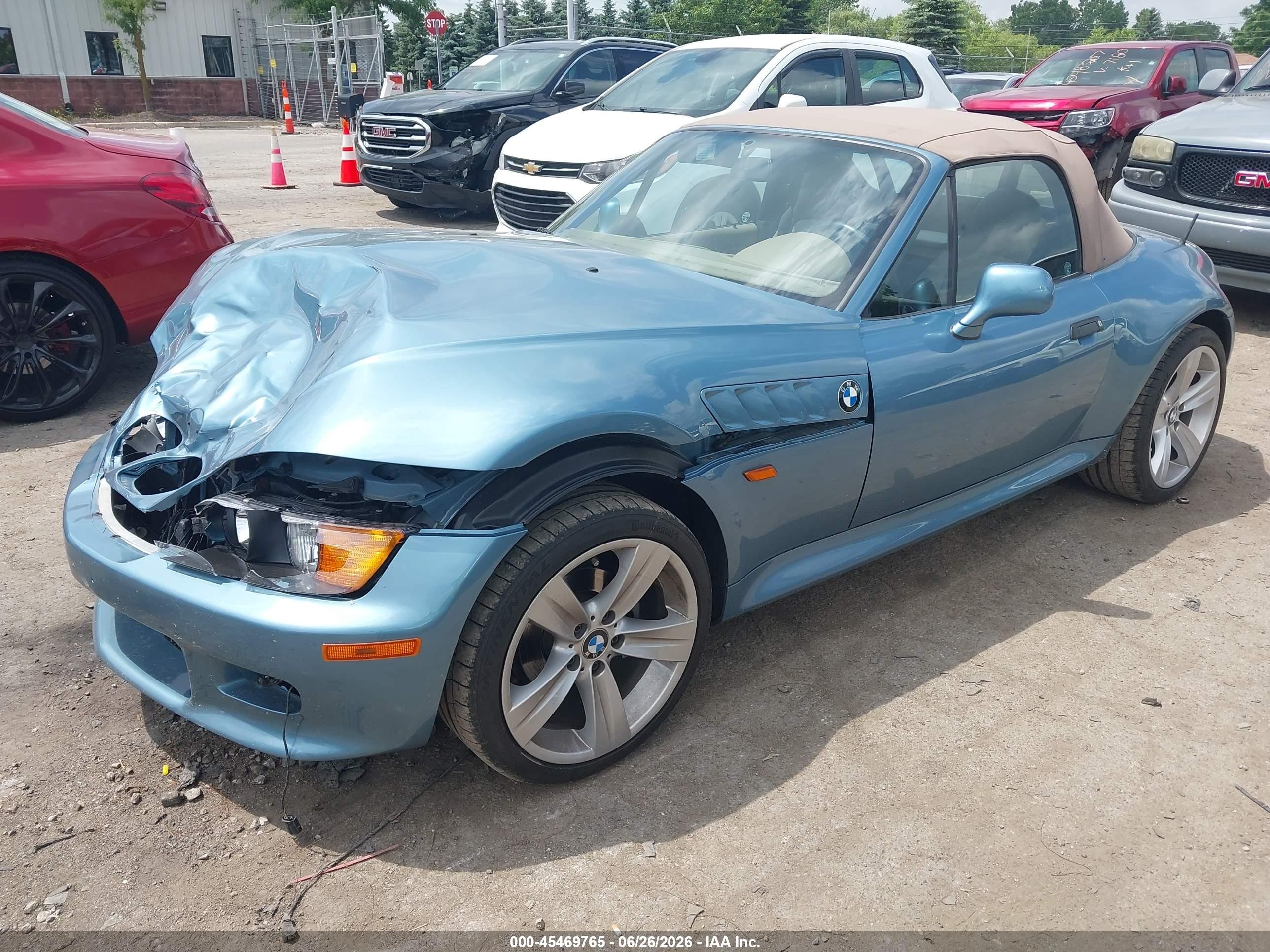 1998 Bmw Z3 2.8 Blue vin: 4USCJ3326WLC11653