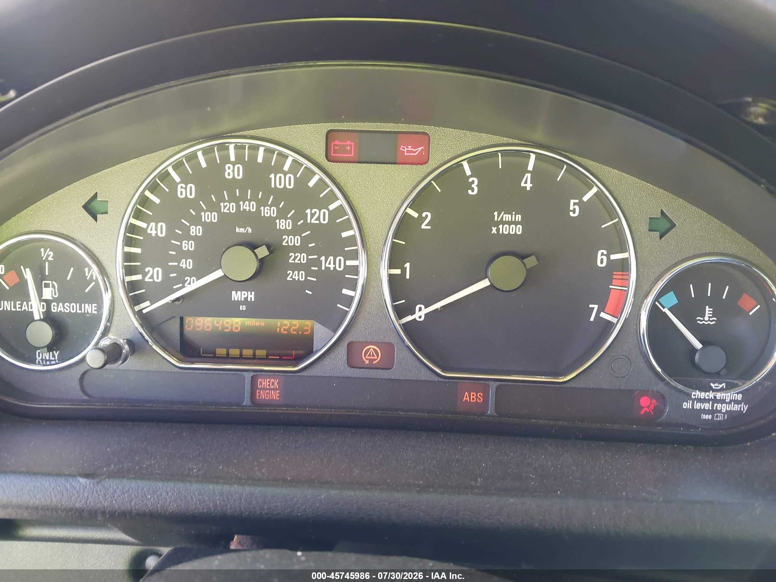 1997 Bmw Z3 2.8l Roadster Silver vin: 4USCJ332XVLC08074