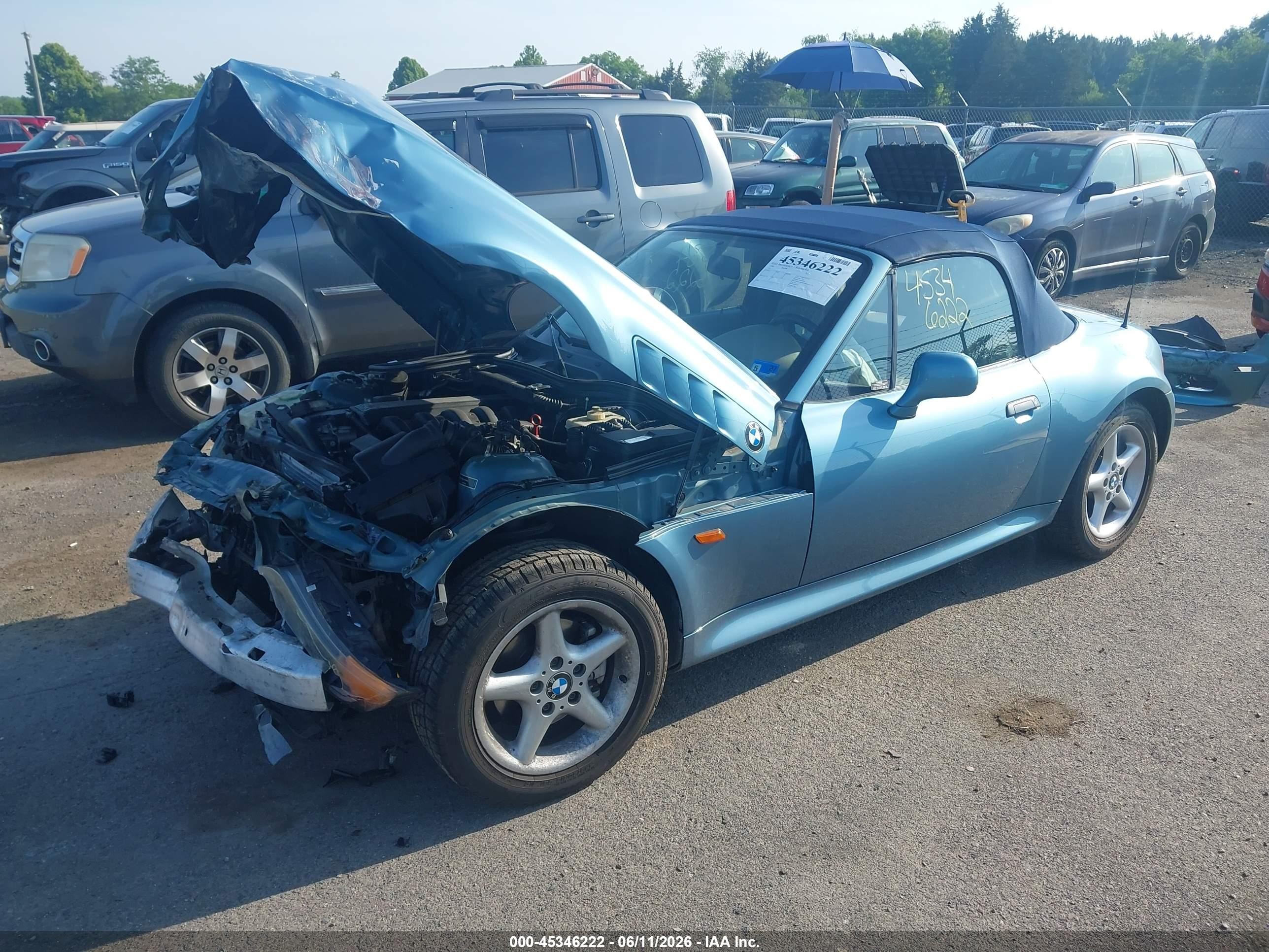 1998 Bmw Z3 2.8 Blue vin: 4USCJ333XWLG20067