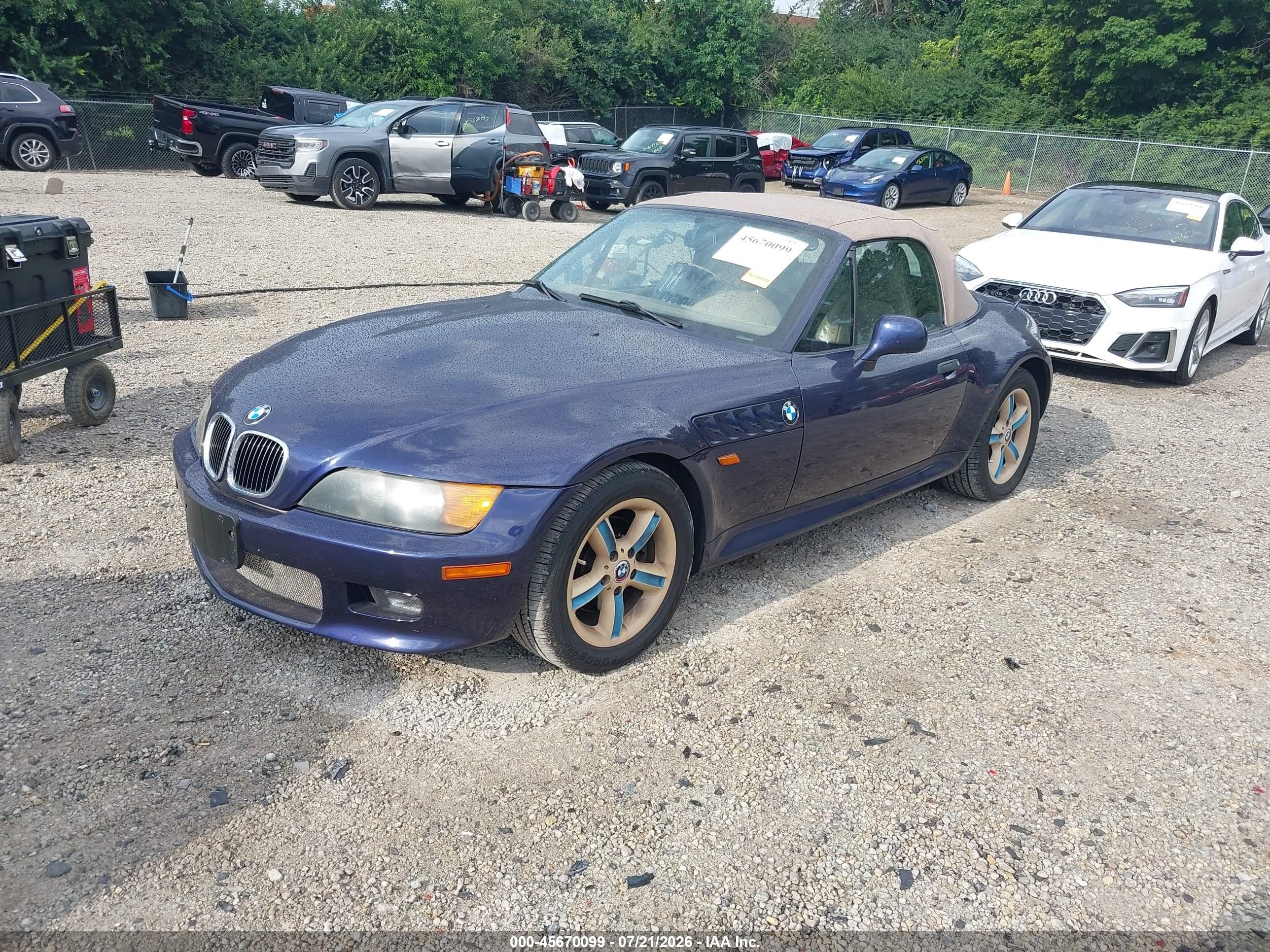 1998 Bmw Z3 2.8 Blue vin: 4USCJ333XWLG20702