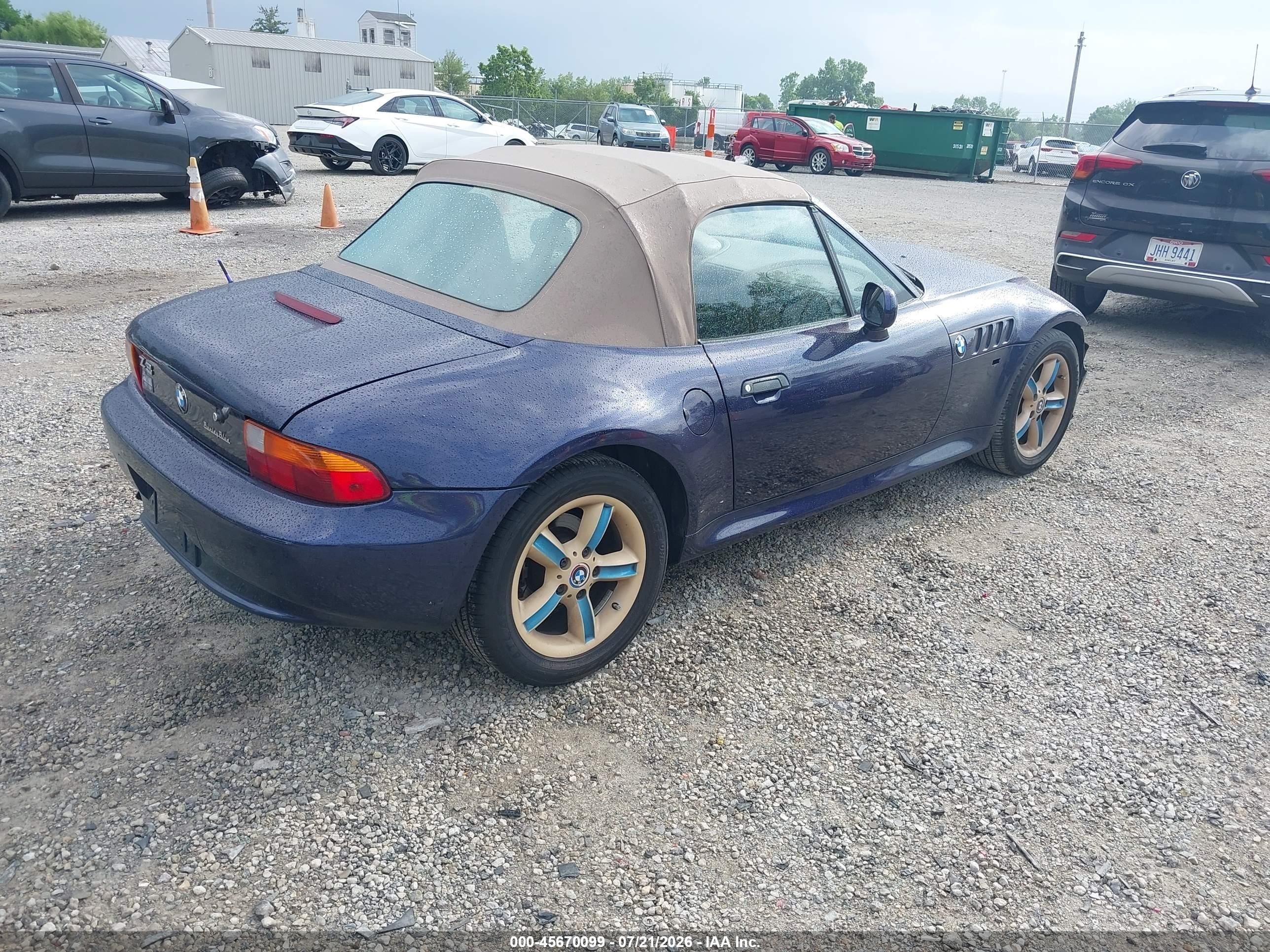 1998 Bmw Z3 2.8 Blue vin: 4USCJ333XWLG20702