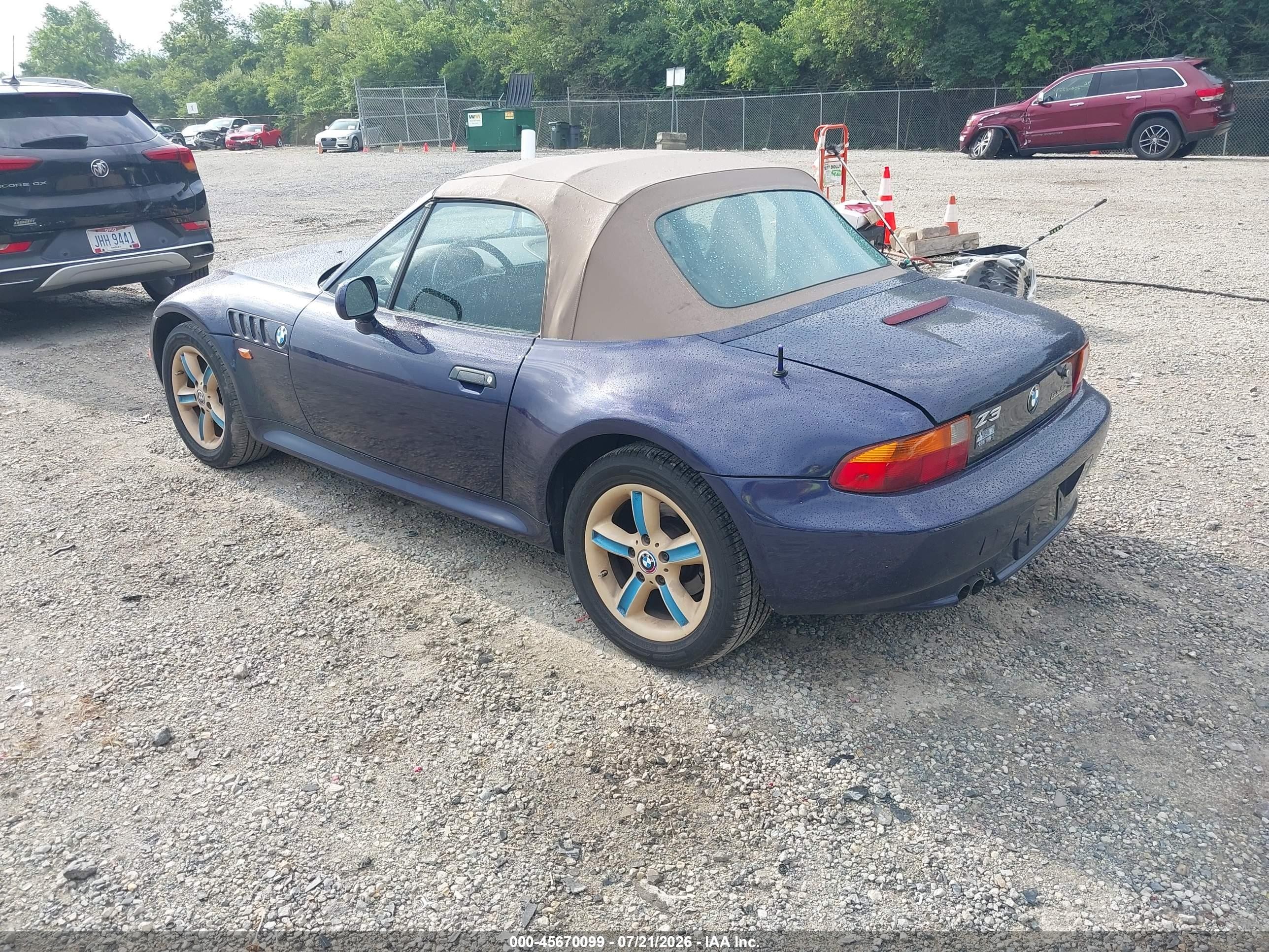1998 Bmw Z3 2.8 Blue vin: 4USCJ333XWLG20702