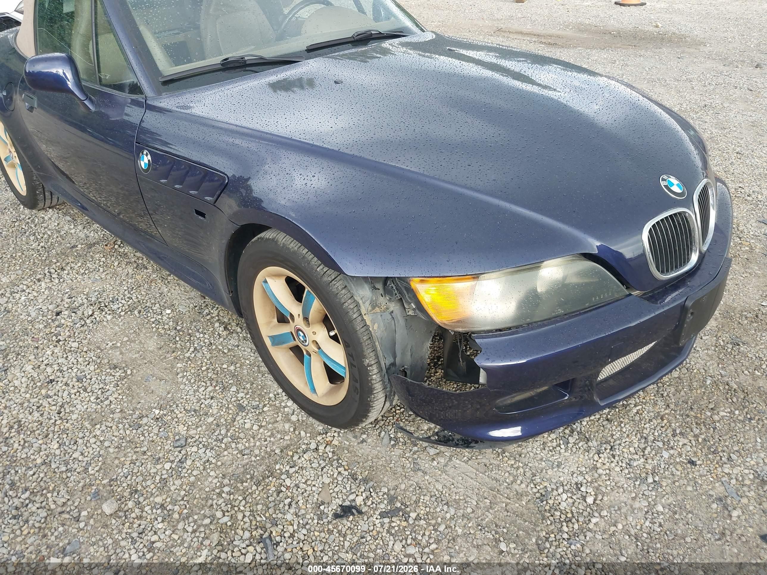 1998 Bmw Z3 2.8 Blue vin: 4USCJ333XWLG20702