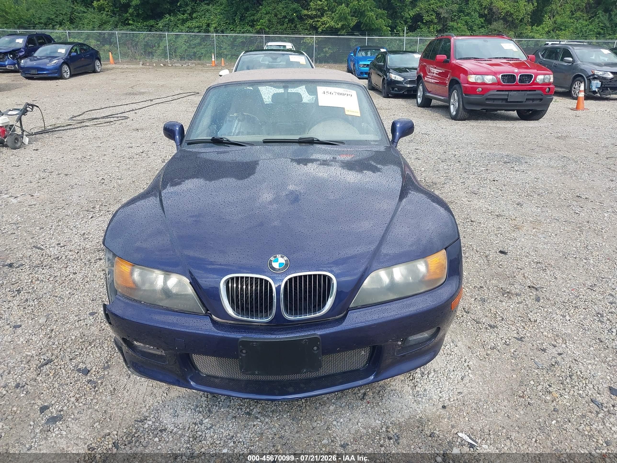 1998 Bmw Z3 2.8 Blue vin: 4USCJ333XWLG20702