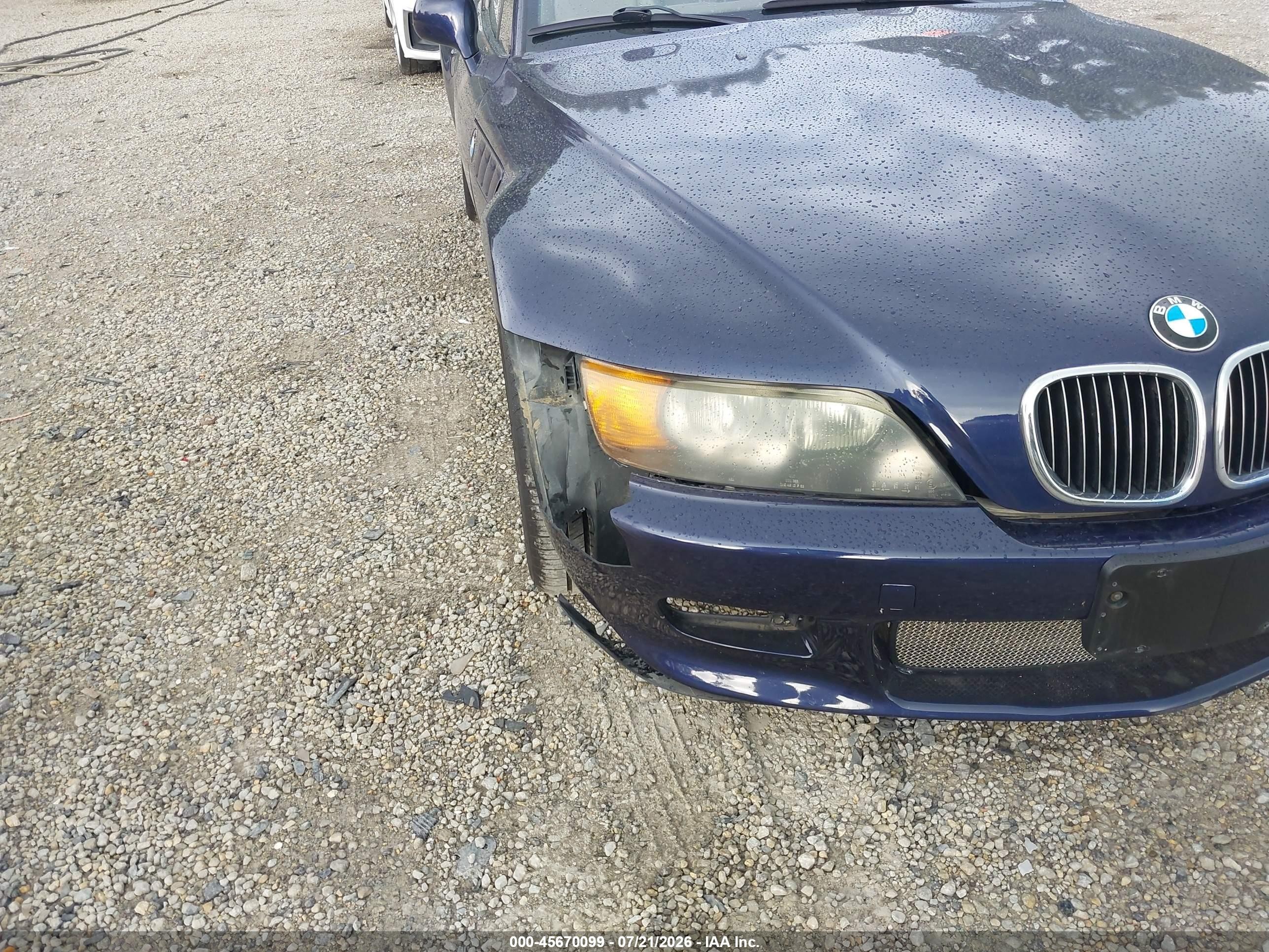 1998 Bmw Z3 2.8 Blue vin: 4USCJ333XWLG20702