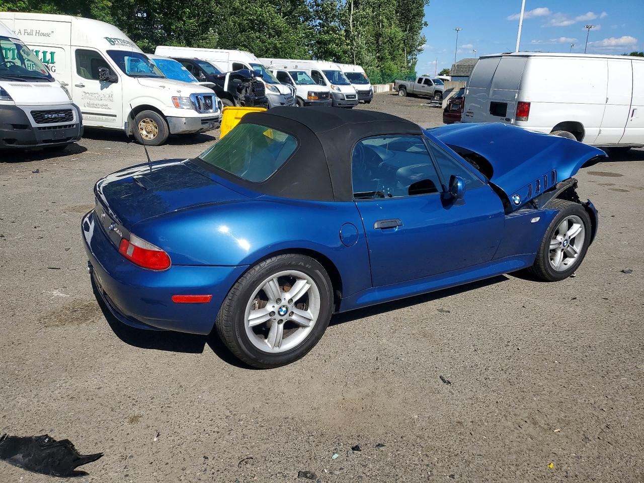 2002 Bmw Z3 2.5 Blue vin: 4USCN33472LK51494