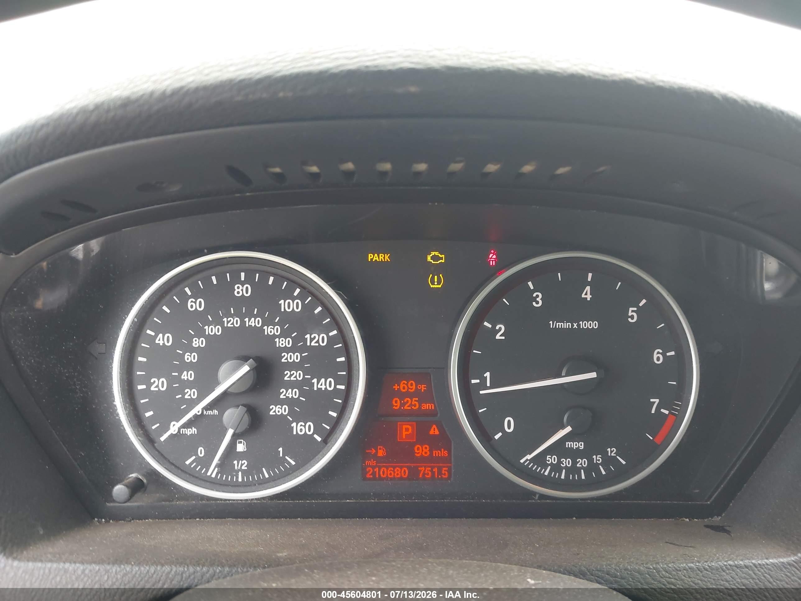 2007 Bmw X5 3.0si Black vin: 4USFE43557LY77791