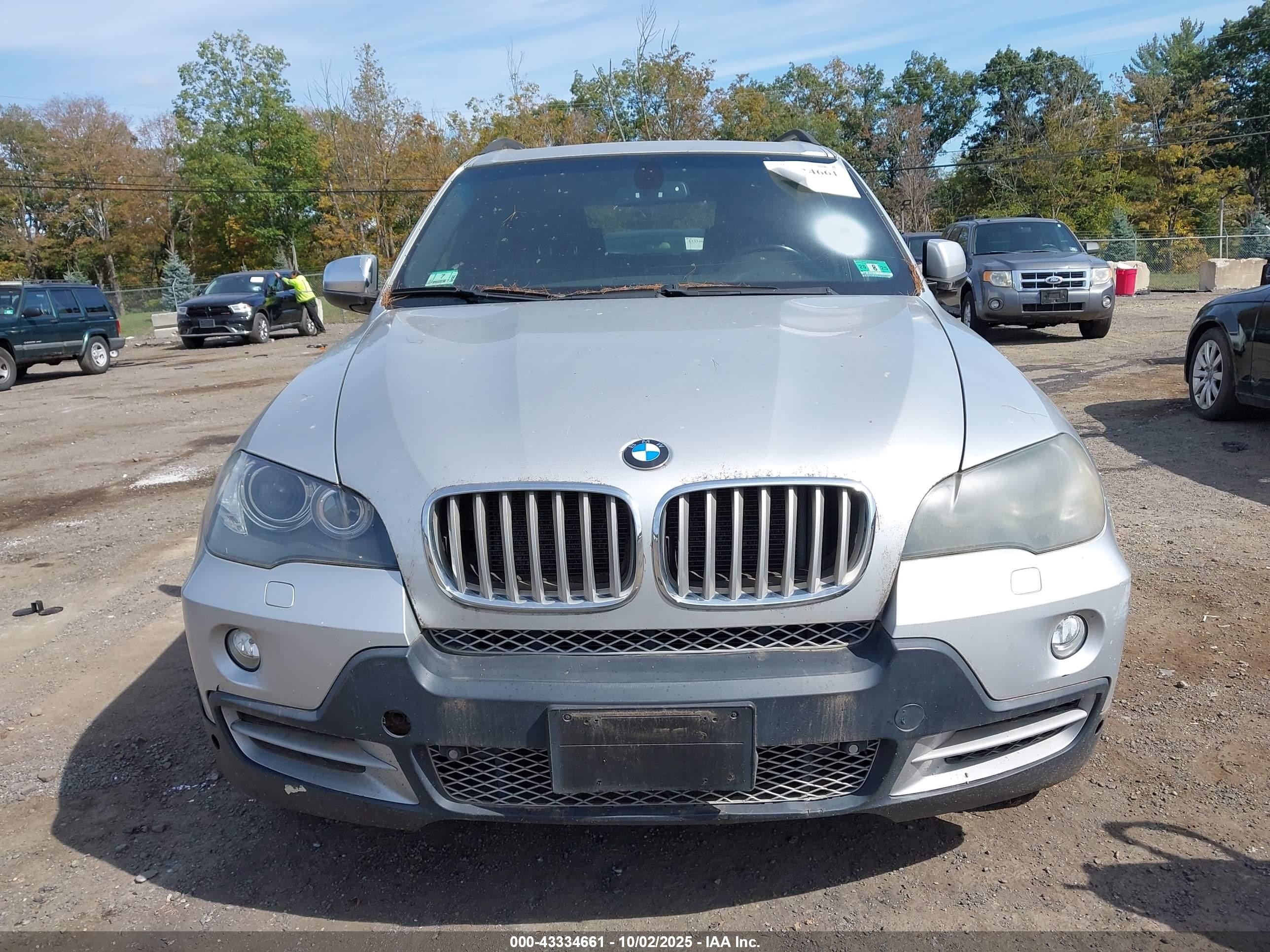 2007 Bmw X5 4.8i Silver vin: 4USFE83507LY63854