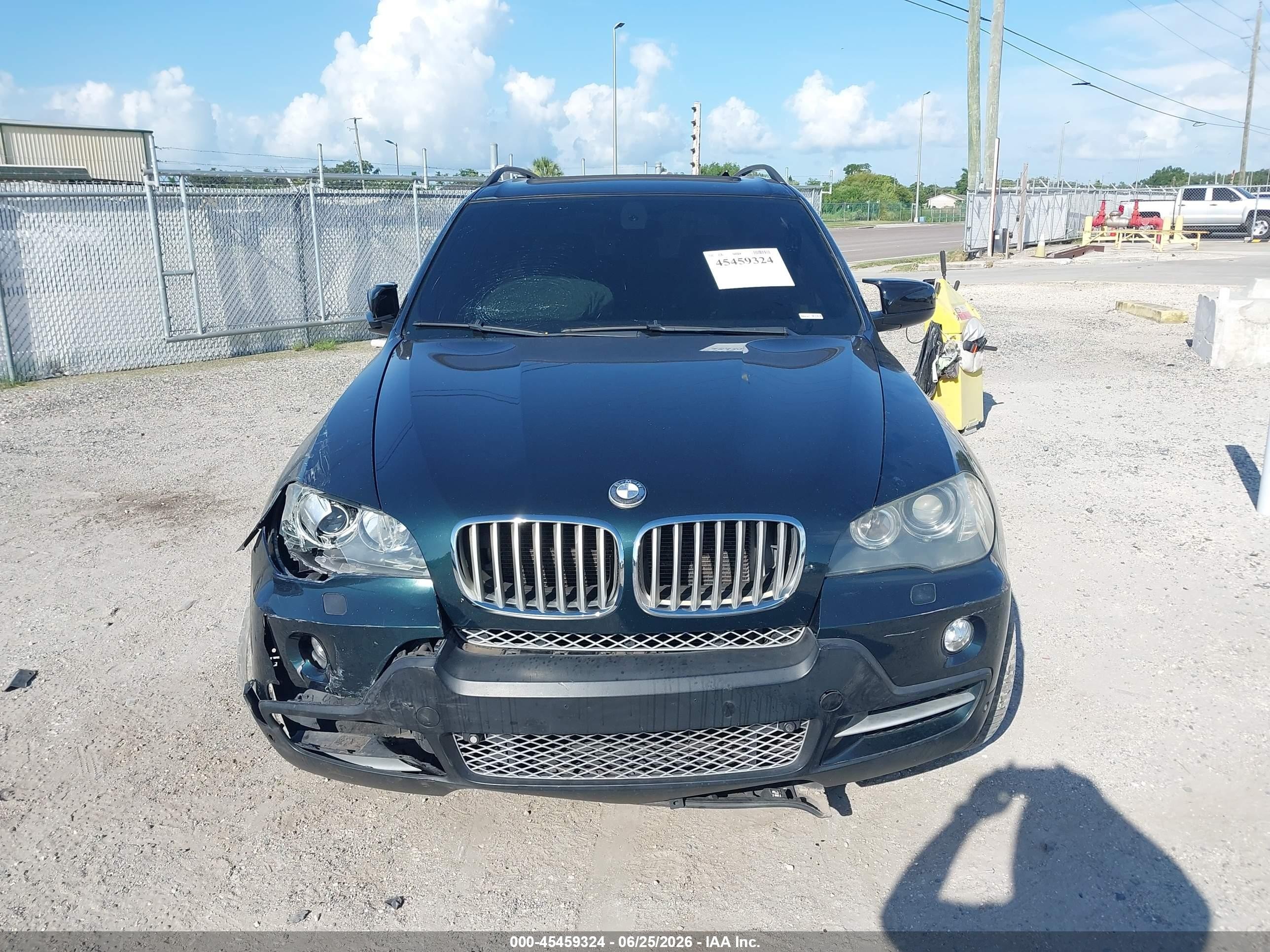 2007 Bmw X5 4.8i Зеленый vin: 4USFE83537LY65632