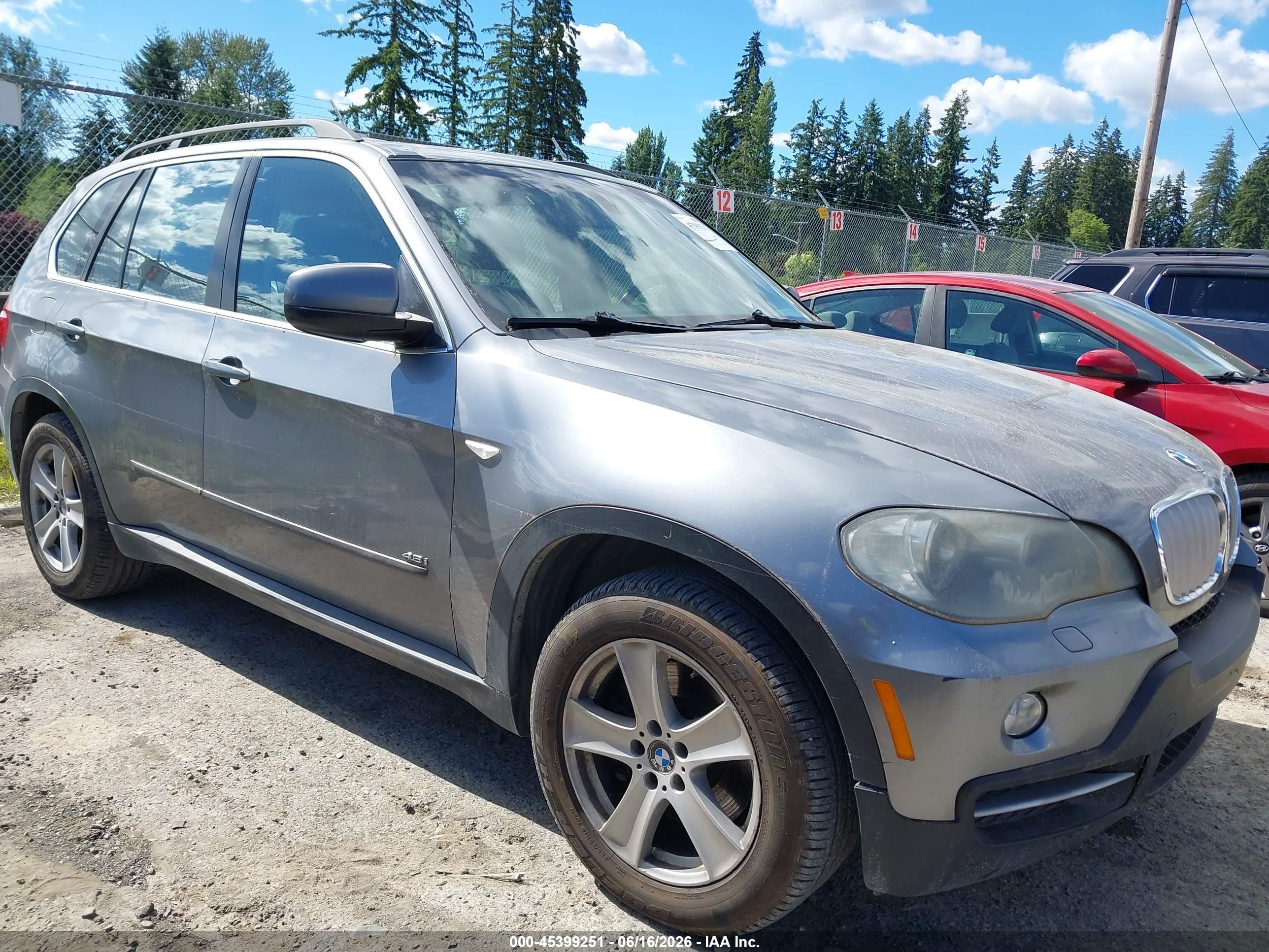 2007 Bmw X5 4.8i Silver vin: 4USFE83597LY65568