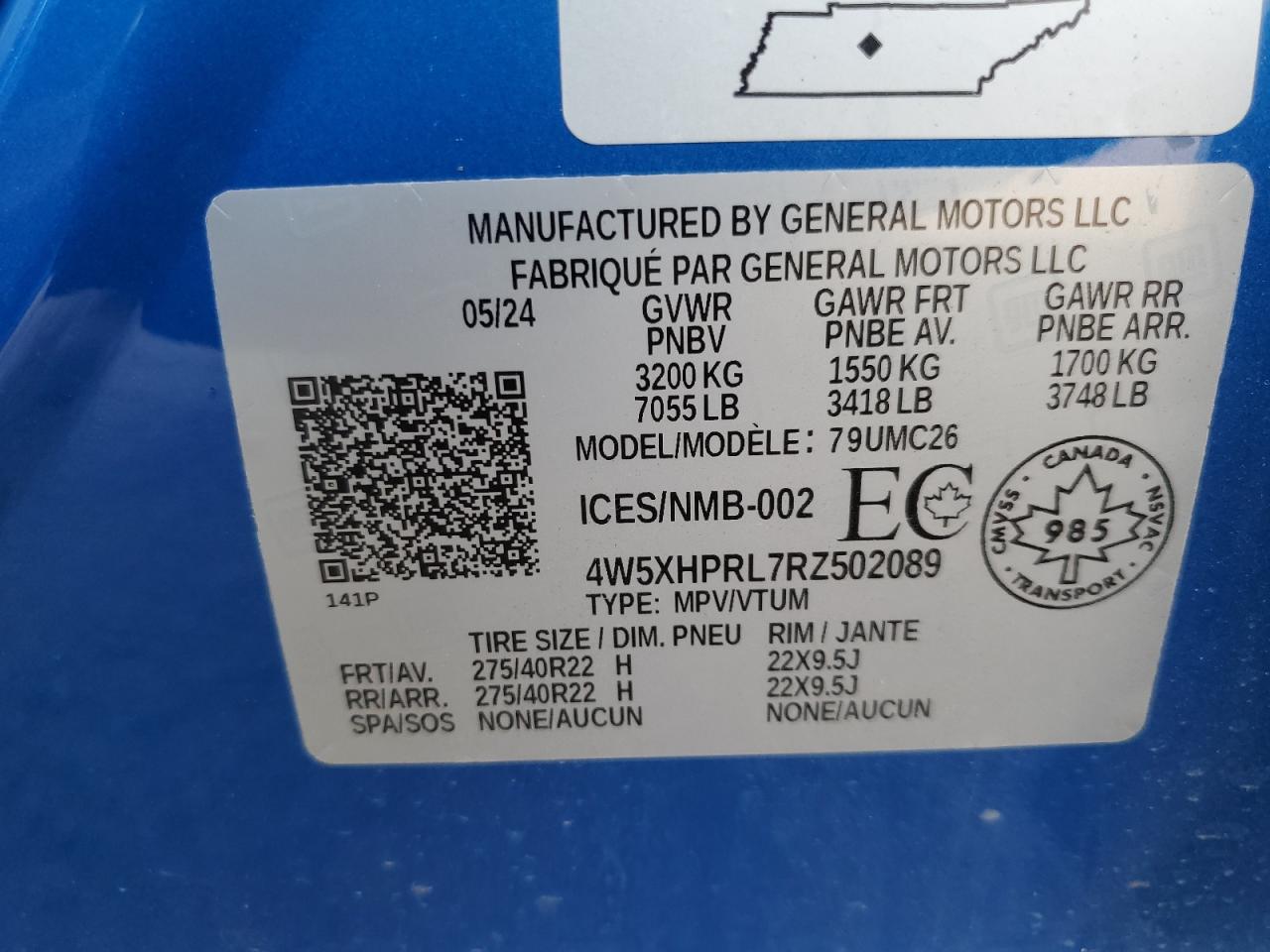 2024 Acura Zdx Type-s Синий vin: 4W5XHPRL7RZ502089