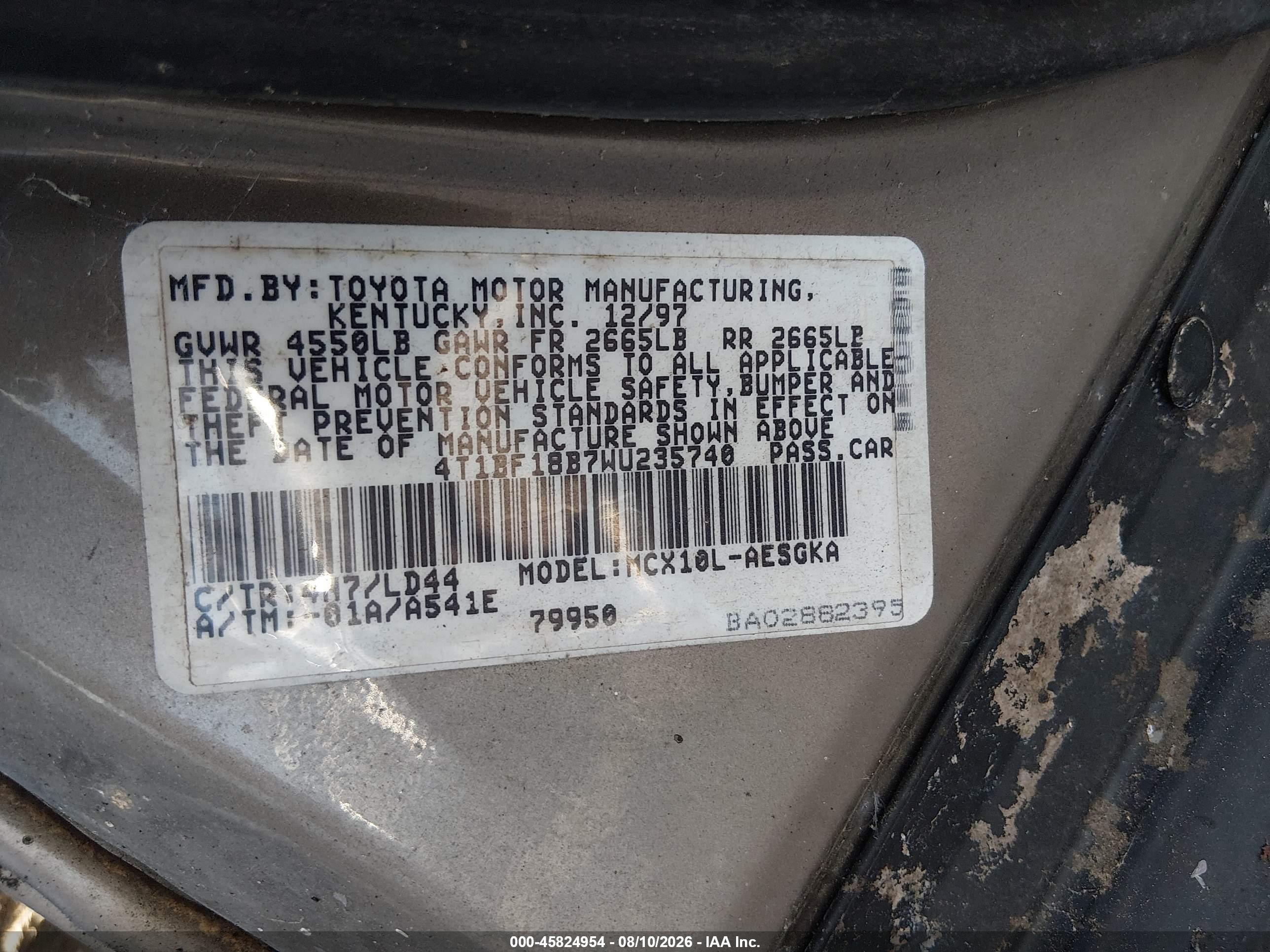1998 Toyota Avalon Xls Brown vin: 4t1bf18b7wu235740