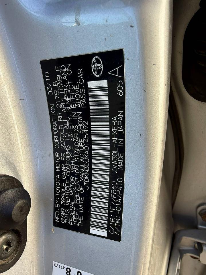 2010 Toyota Prius Iii Silver vin: JTDKN3DUXA0145492