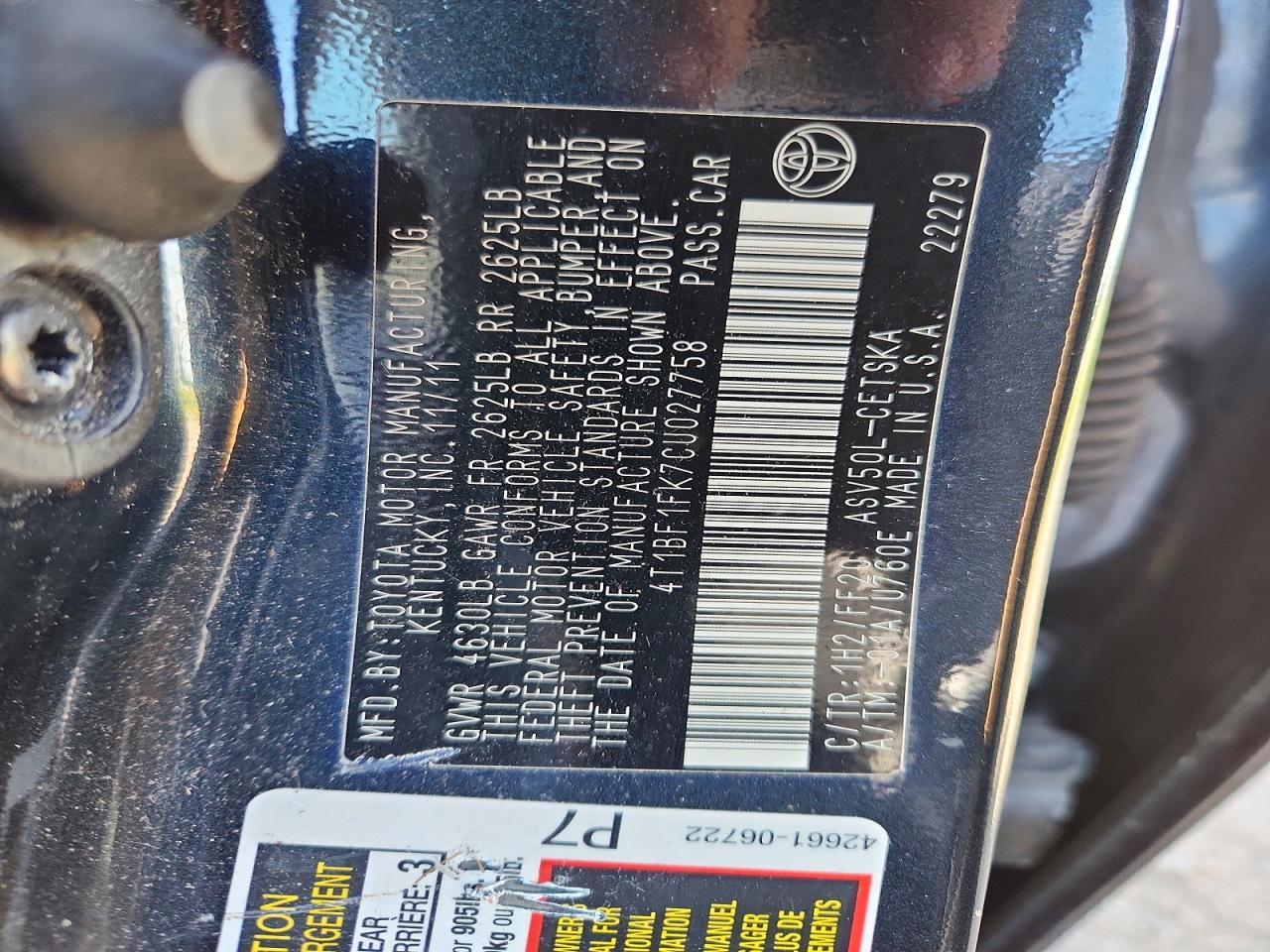 2012 Toyota Camry Se Blue vin: 4T1BF1FK7CU027758