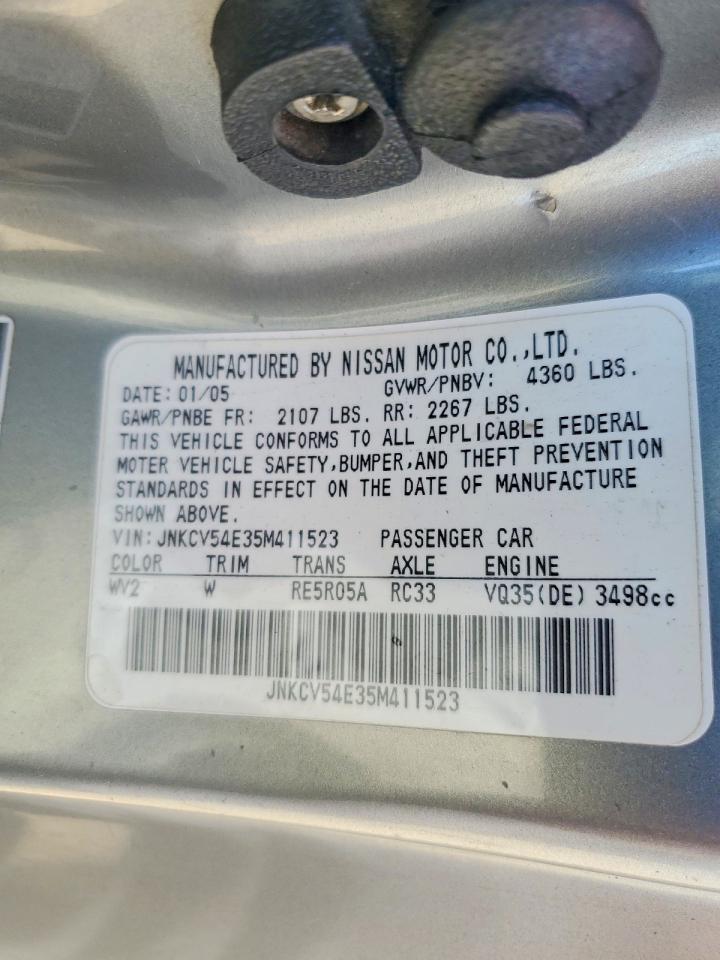 2005 Infiniti G35 Base Gray vin: JNKCV54E35M411523