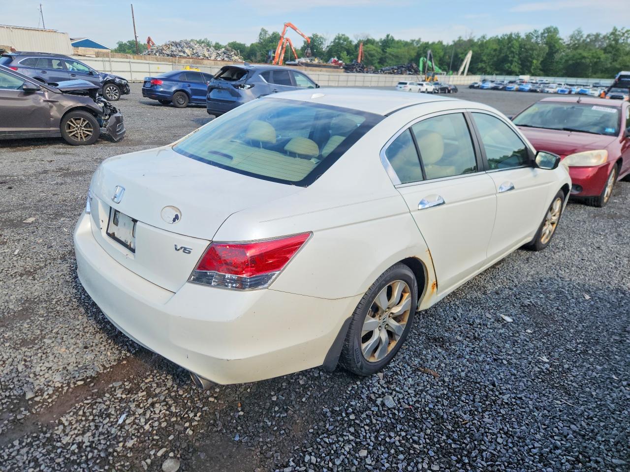 2008 Honda Accord Exl White vin: 1HGCP36828A084417