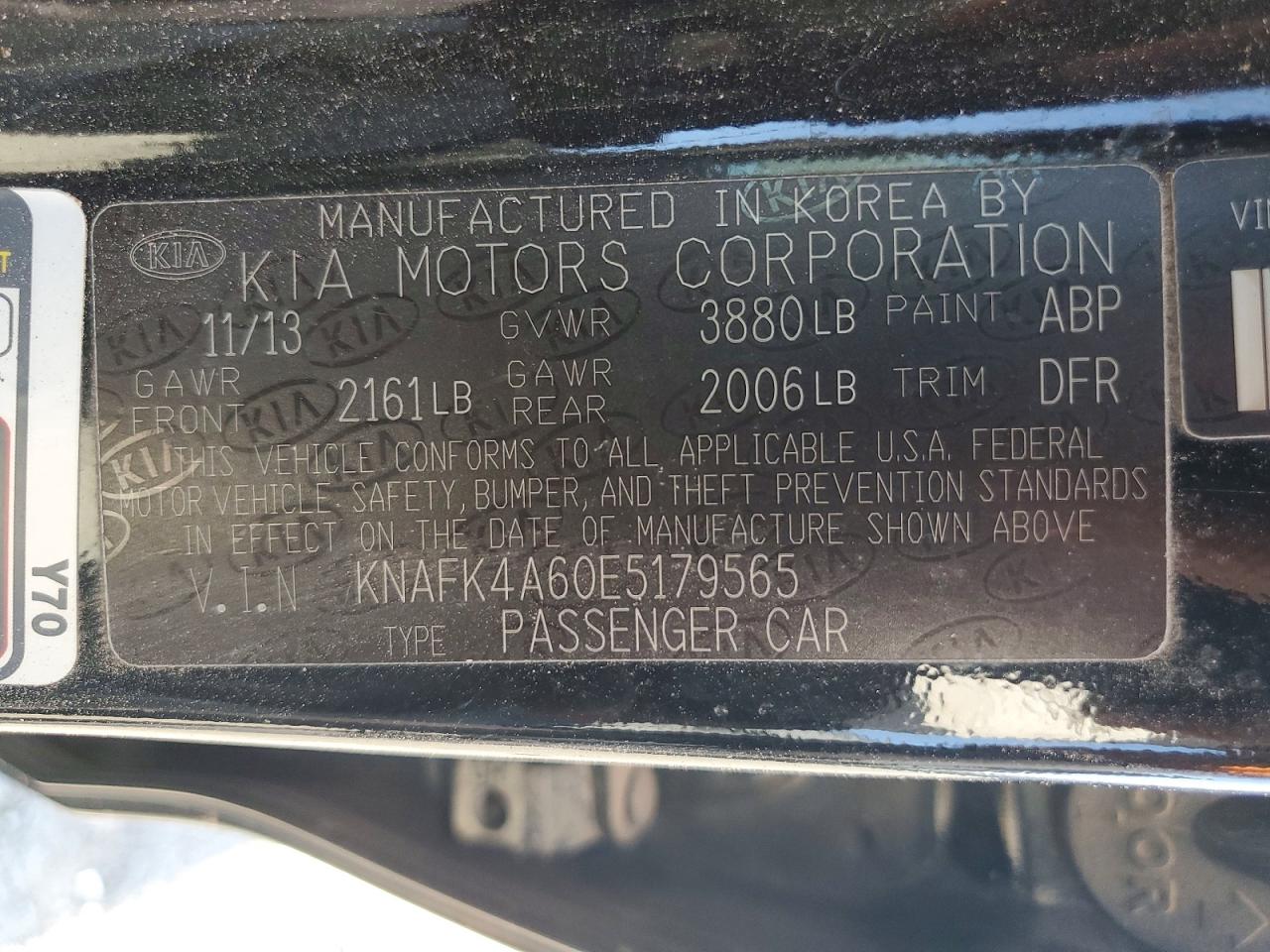2014 Kia Forte Lx Black vin: KNAFK4A60E5179565