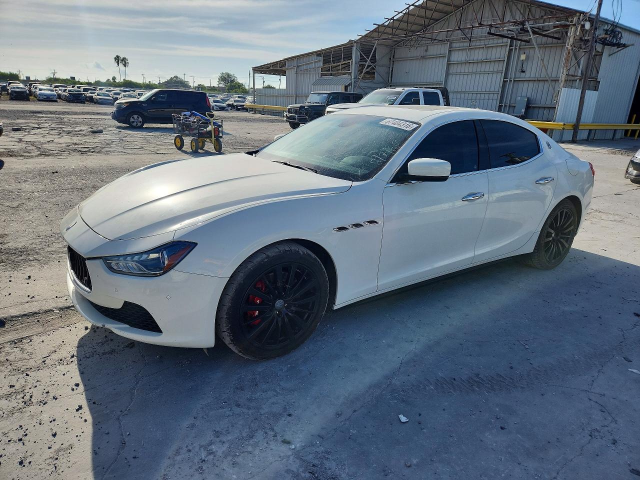 2014 Maserati Ghibli S White vin: ZAM57RTAXE1106530