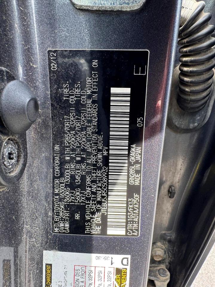 2012 Toyota 4runner Sr5 Черный vin: JTEBU5JR5C5089932