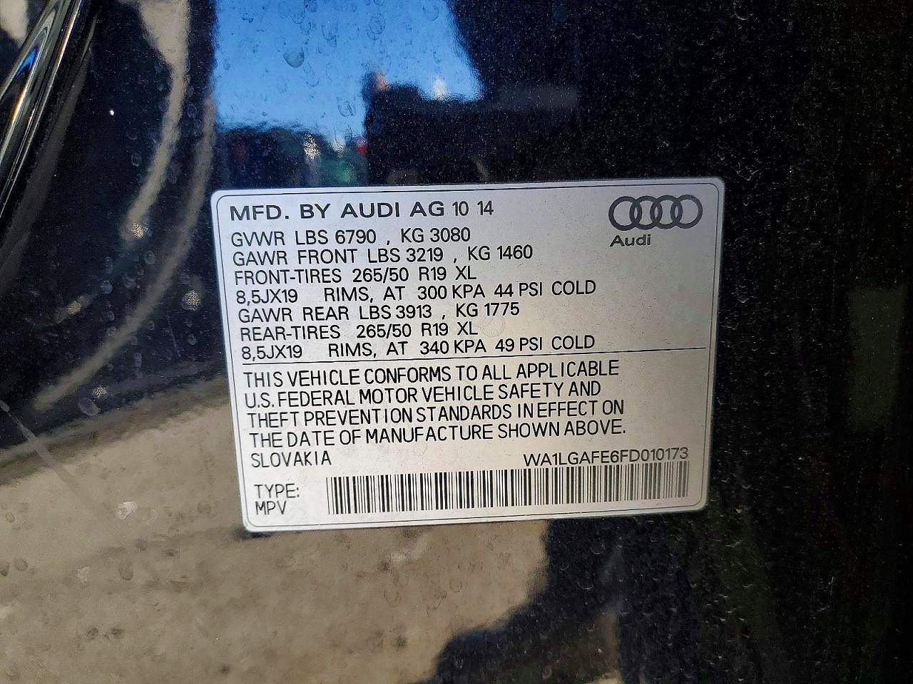 2015 Audi Q7 Premium Plus Black vin: WA1LGAFE6FD010173