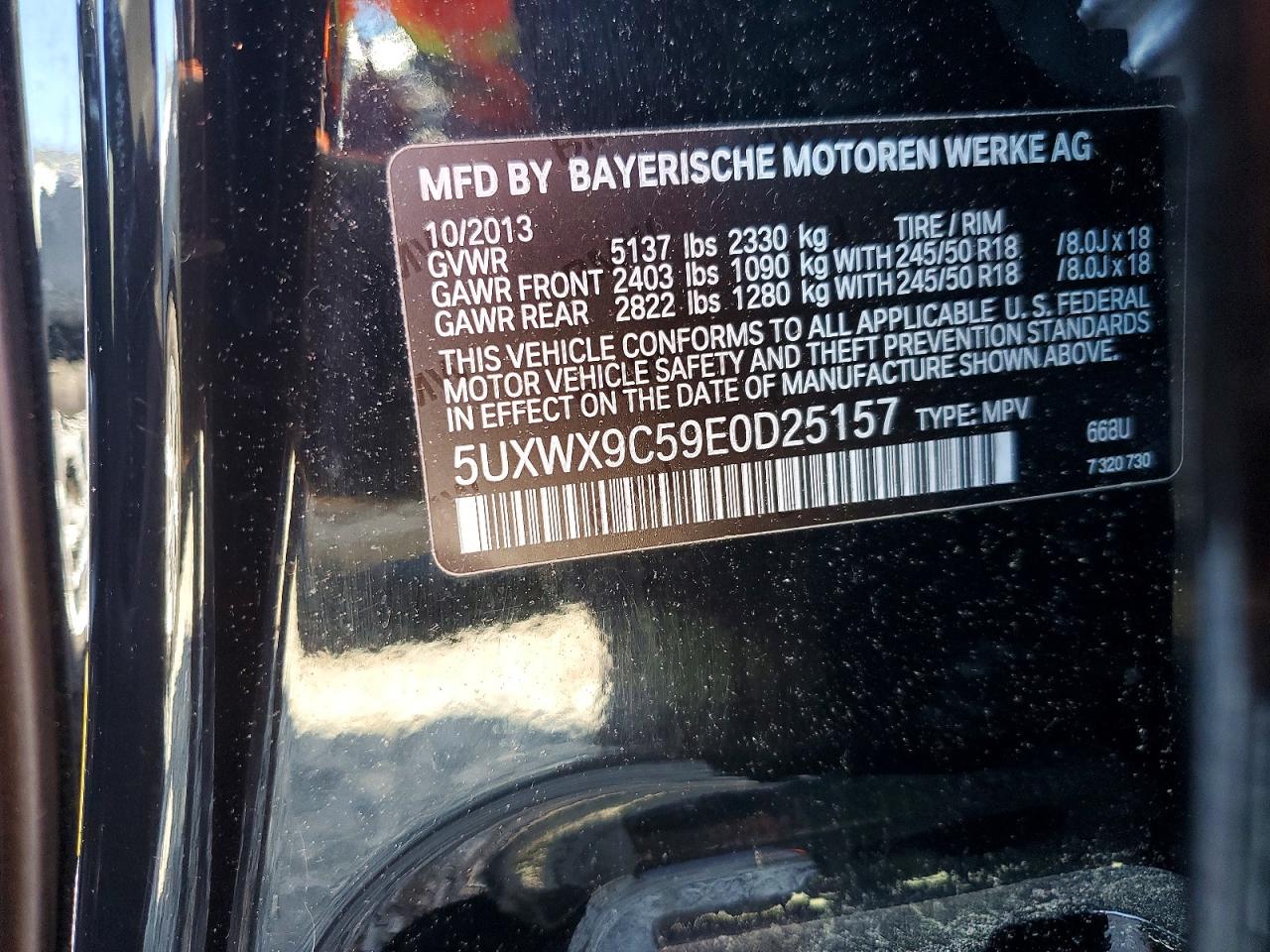2014 Bmw X3 Xdrive28i Черный vin: 5UXWX9C59E0D25157