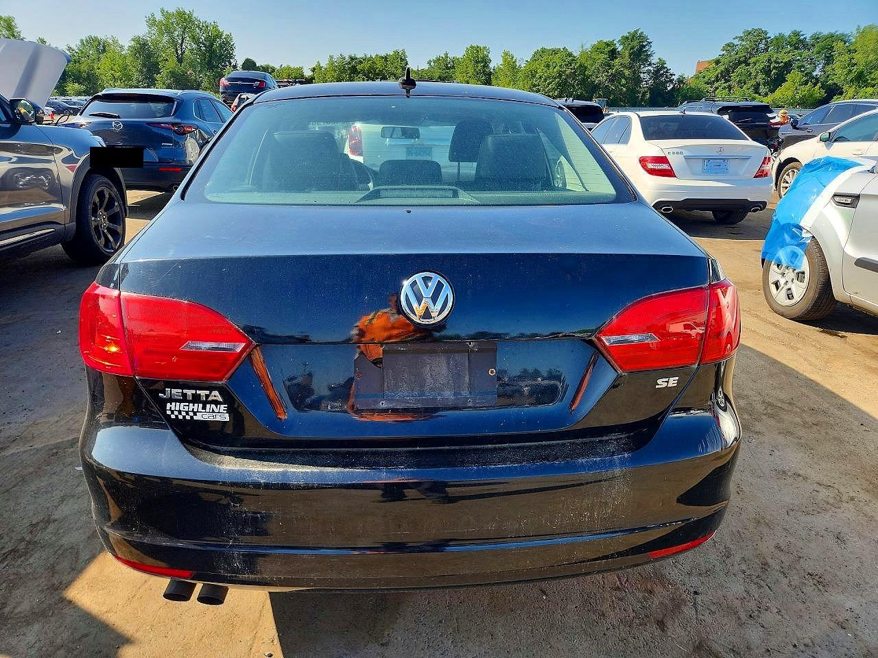 2014 Volkswagen Jetta Se Black vin: 3VWD17AJ6EM259074