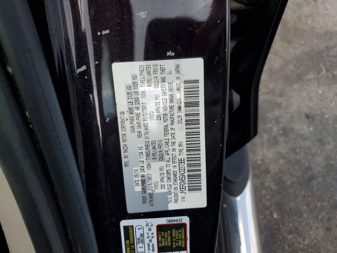 2010 Mazda Cx-7 Purple vin: JM3ER2W59A0337365