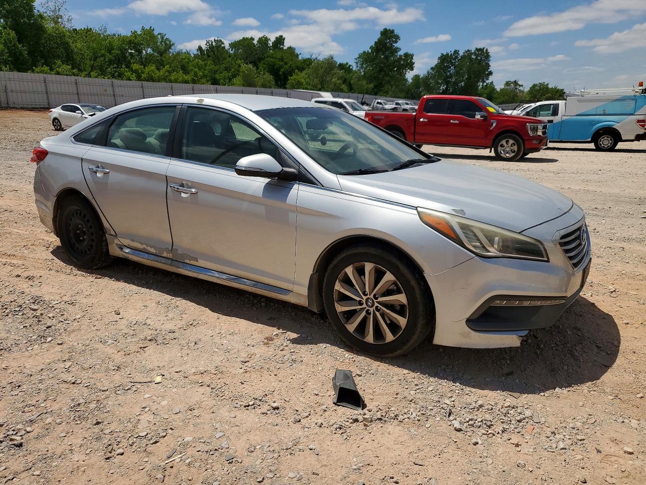 2015 Hyundai Sonata Sport Silver vin: 5NPE34AF4FH114795