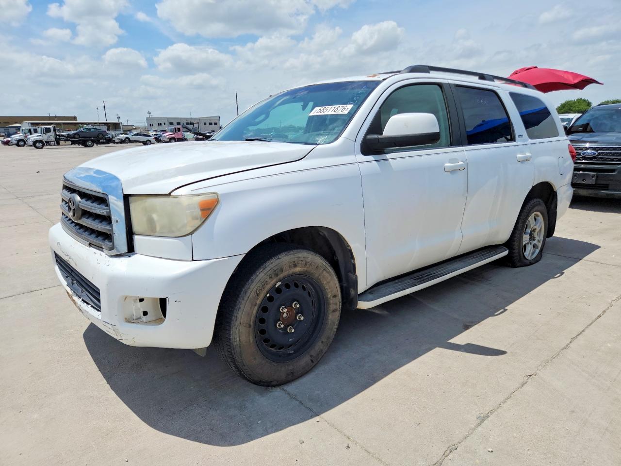 2009 Toyota Sequoia Sr5 White vin: 5TDZT64AX9S000649