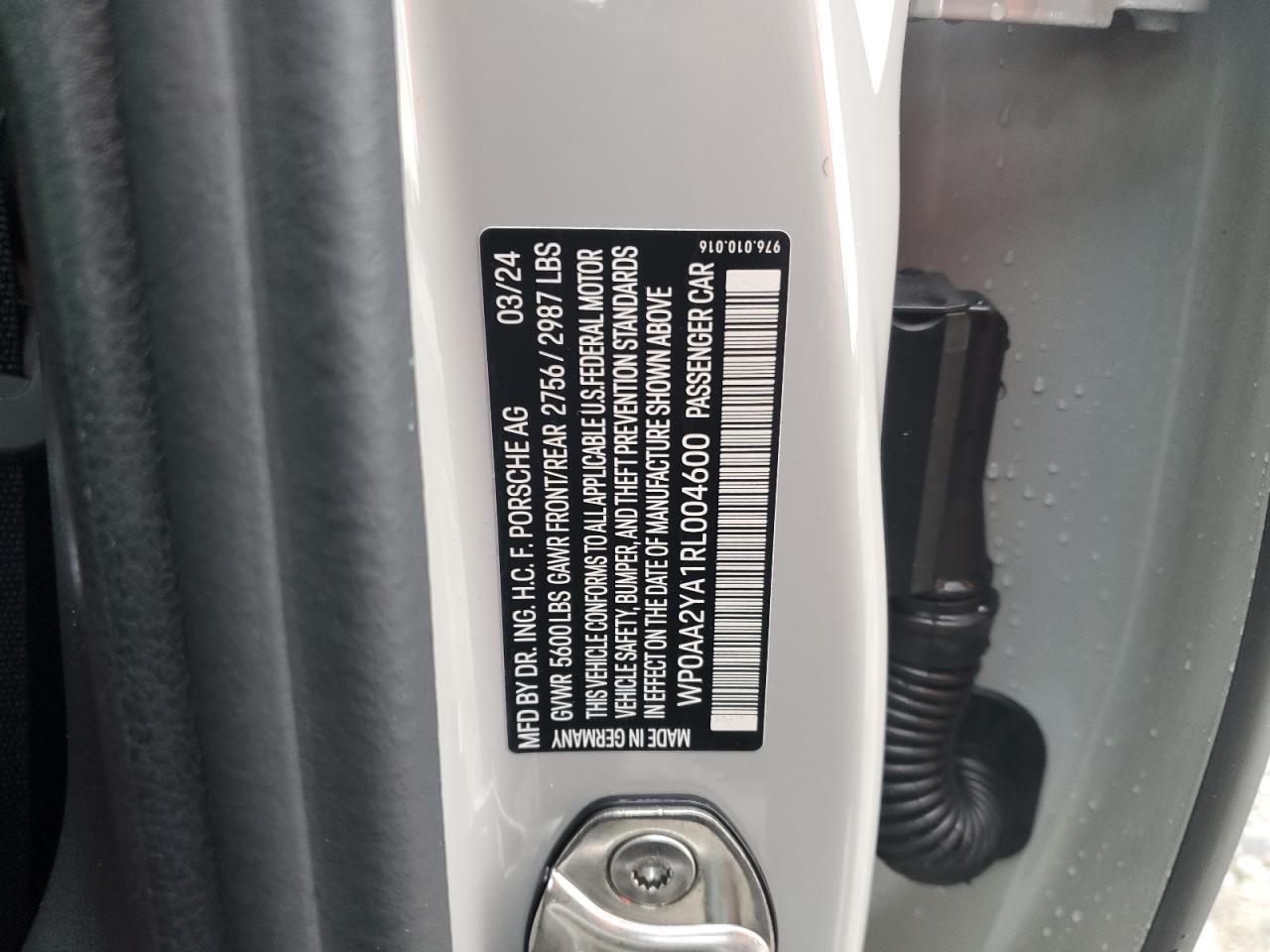 2024 Porsche Panamera Base Gray vin: WP0AA2YA1RL004600