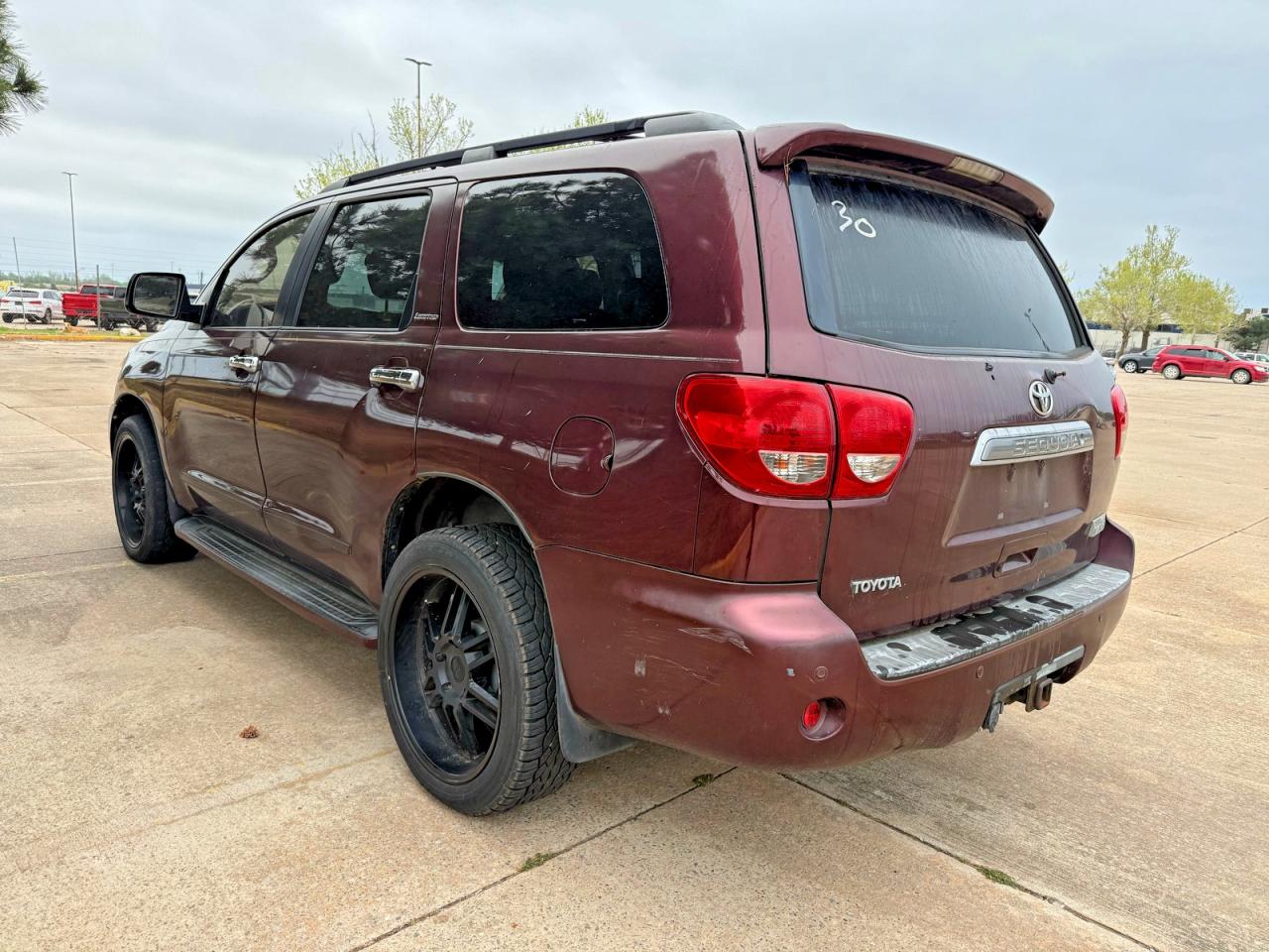 2008 Toyota Sequoia Limited Maroon vin: 5TDBY68A68S011143