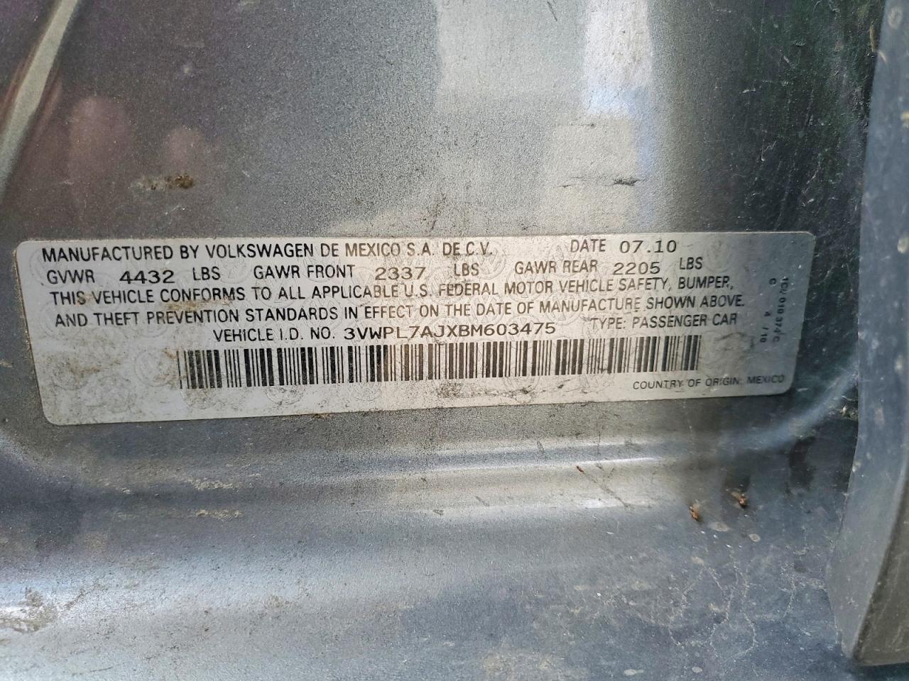 2011 Volkswagen Jetta Tdi Серый vin: 3VWPL7AJXBM603475