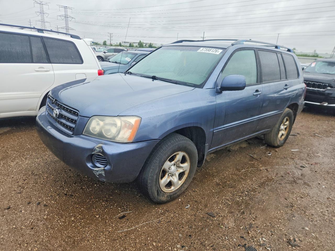 2001 Toyota Highlander Base Blue vin: JTEHD21A510001667