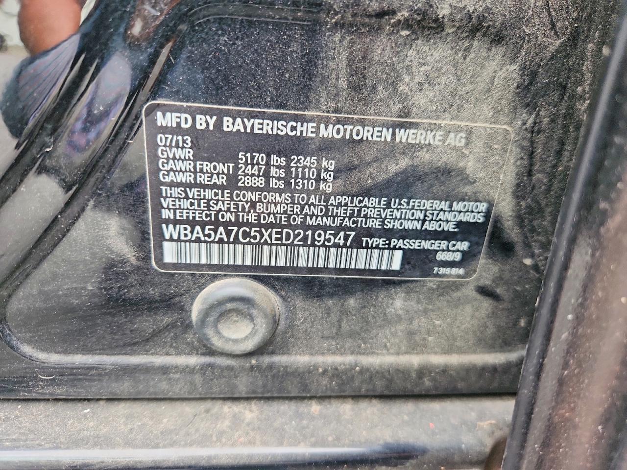 2014 Bmw 528 Xi Black vin: WBA5A7C5XED219547