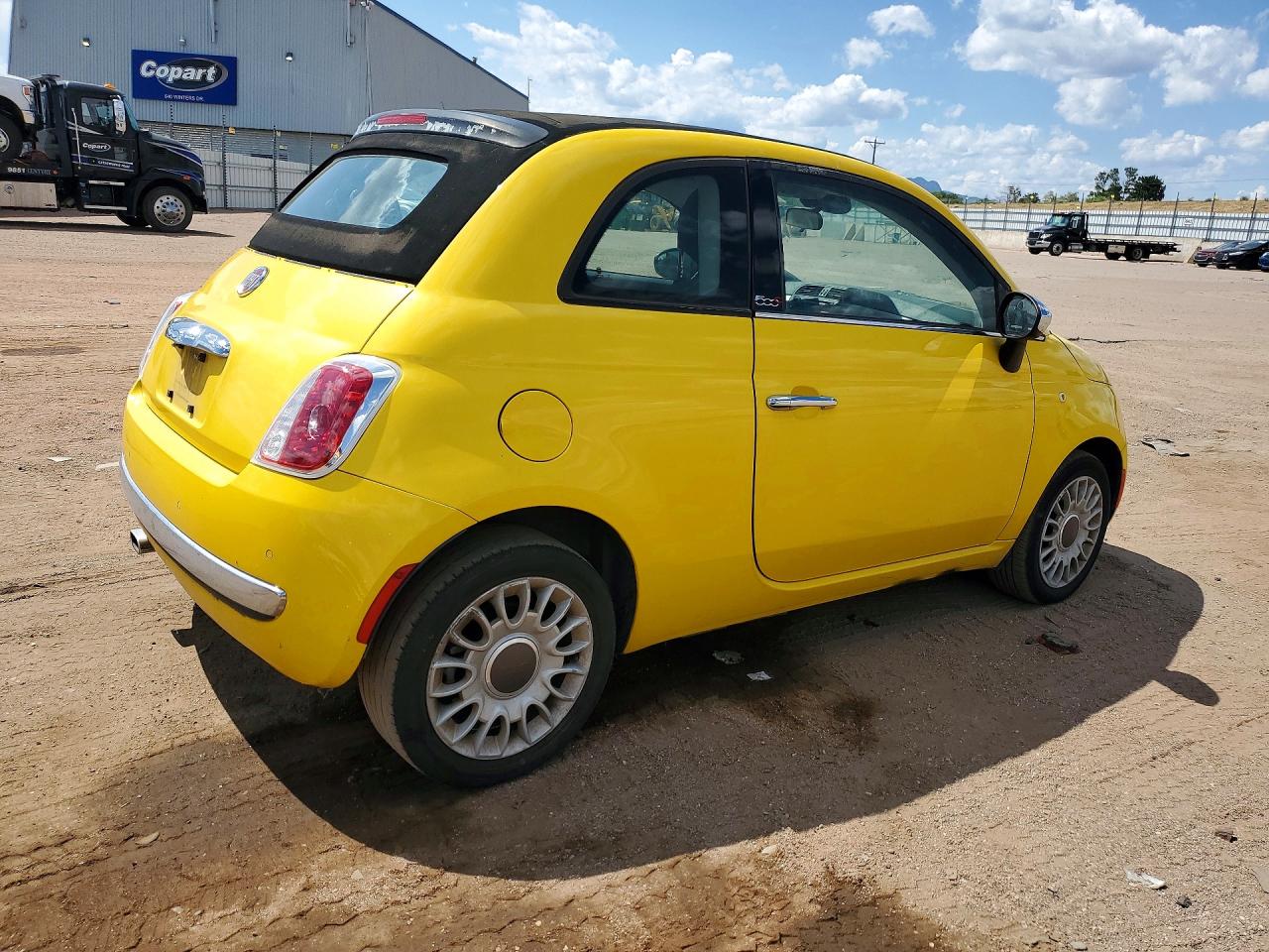 2015 Fiat 500 Lounge Yellow vin: 3C3CFFER1FT741473