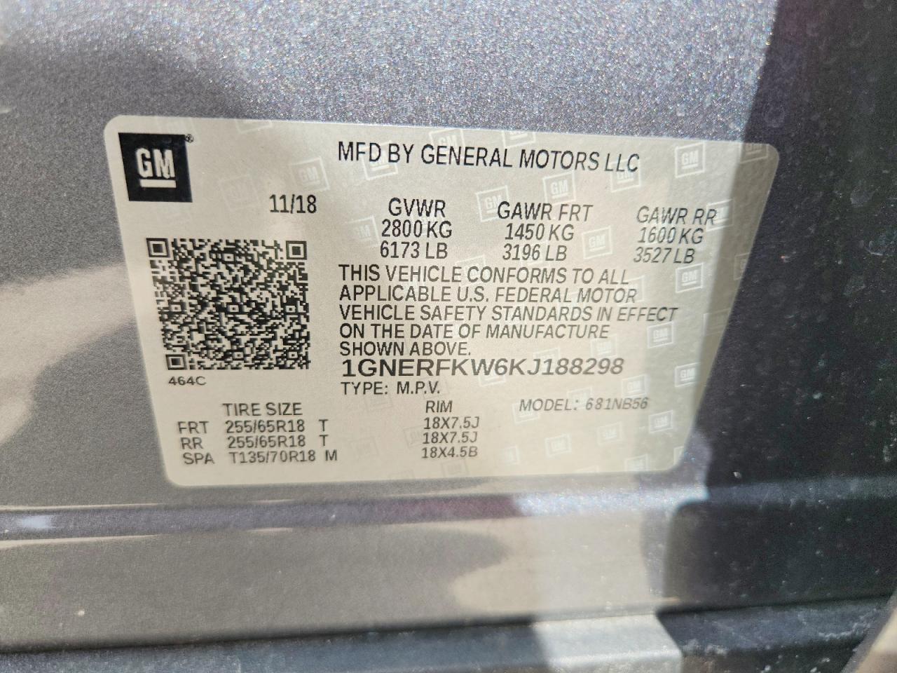 2019 Chevrolet Traverse Ls Серый vin: 1GNERFKW6KJ188298