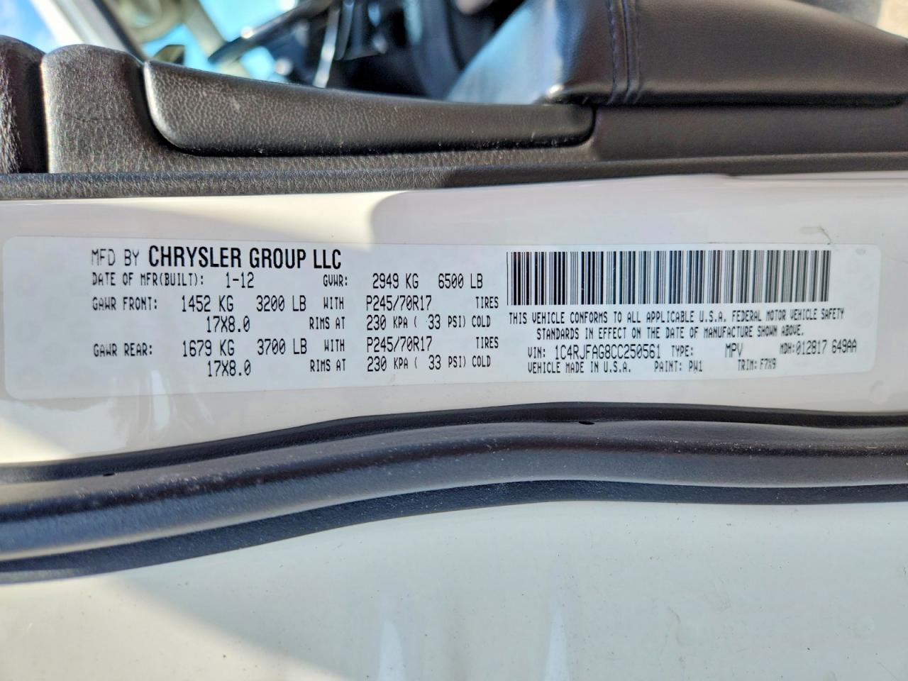 2012 Jeep Grand Cherokee Laredo White vin: 1C4RJFAG8CC250561