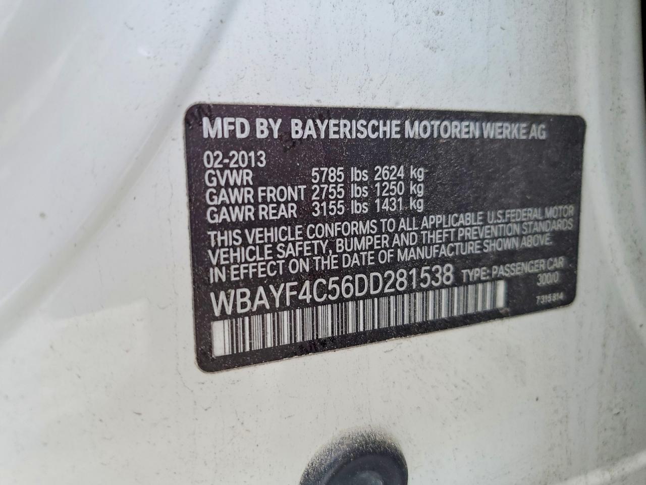 2013 Bmw 740 Lxi White vin: WBAYF4C56DD281538
