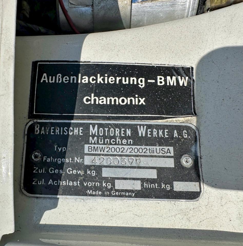 1974 Bmw 2002 White vin: 4280399