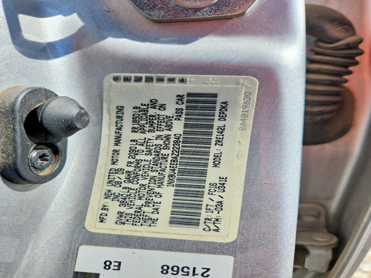 2010 Toyota Corolla Le Серебряный vin: 1NXBU4EE8AZ223840