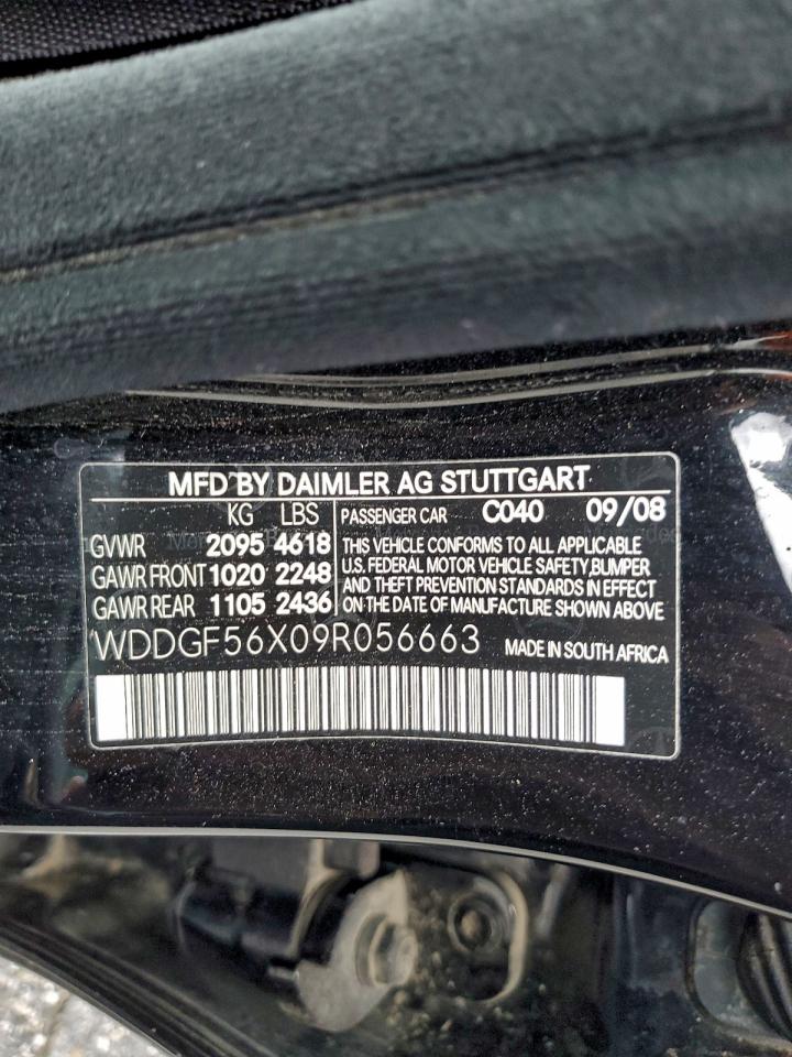 2009 Mercedes-benz C 350 Black vin: WDDGF56X09R056663