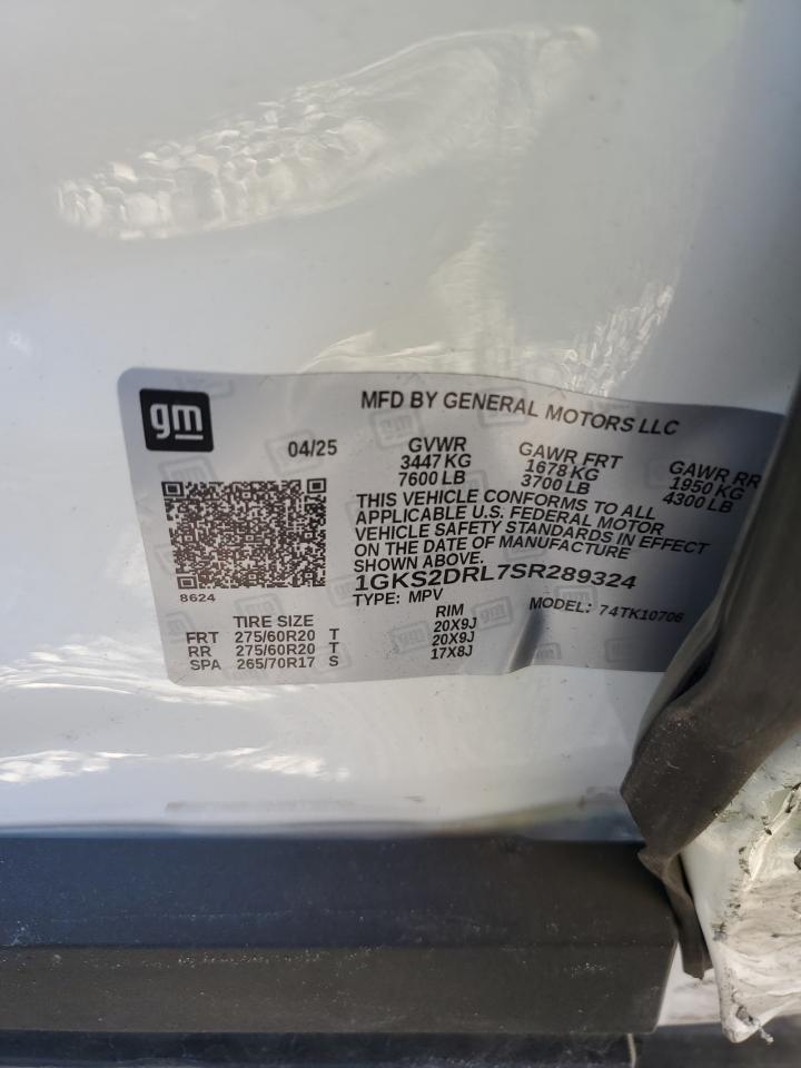 2025 Gmc Yukon Denali Белый vin: 1GKS2DRL7SR289324