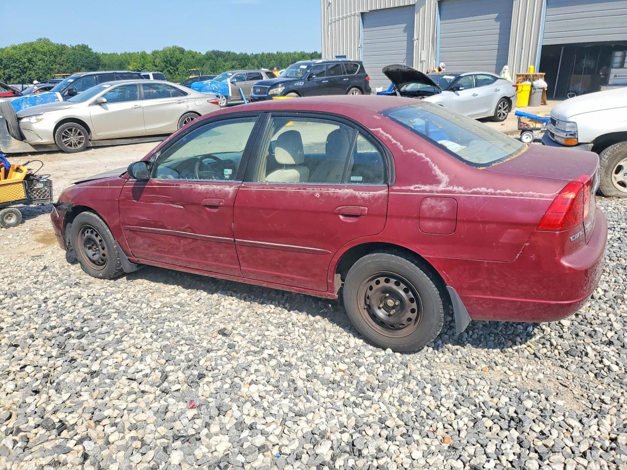 2002 Honda Civic Lx Бордовый vin: 2HGES16522H599055