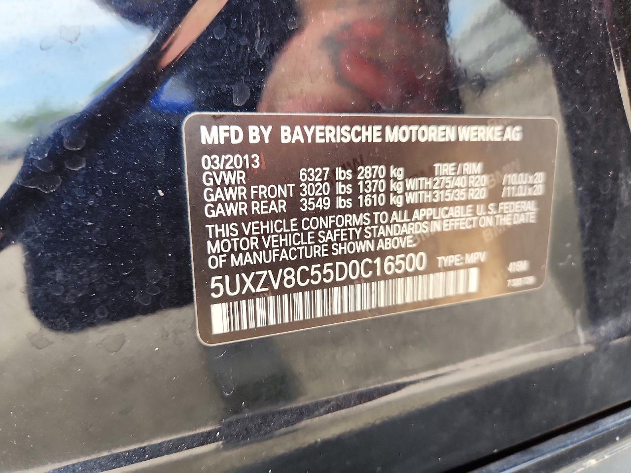 2013 Bmw X5 Xdrive50i Black vin: 5UXZV8C55D0C16500