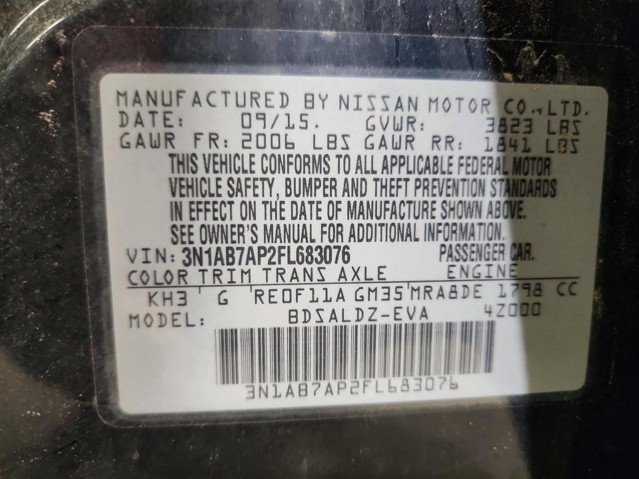 2015 Nissan Sentra Sv Черный vin: 3N1AB7AP2FL683076