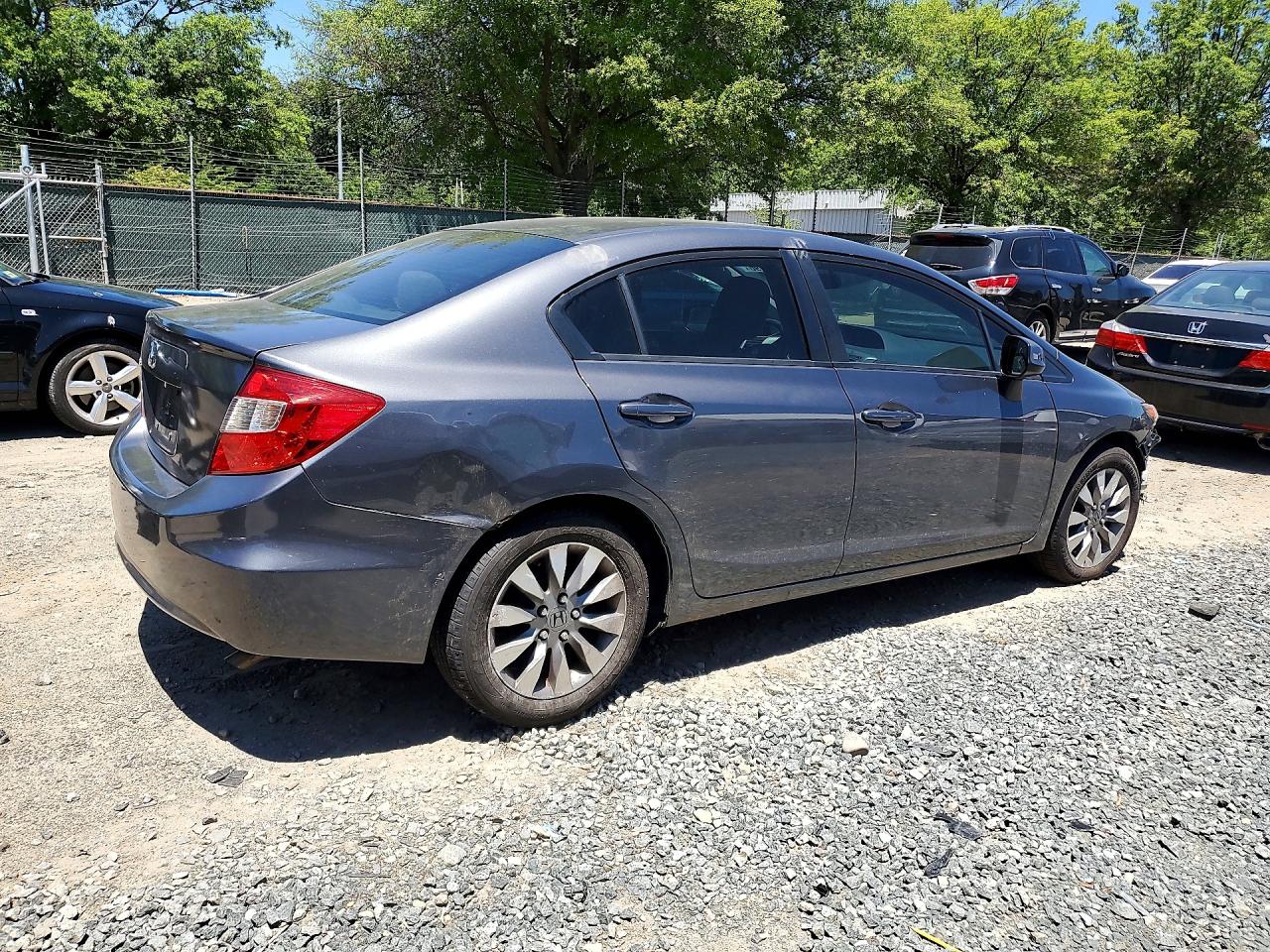 2012 Honda Civic Lx Gray vin: 2HGFB2F50CH313344